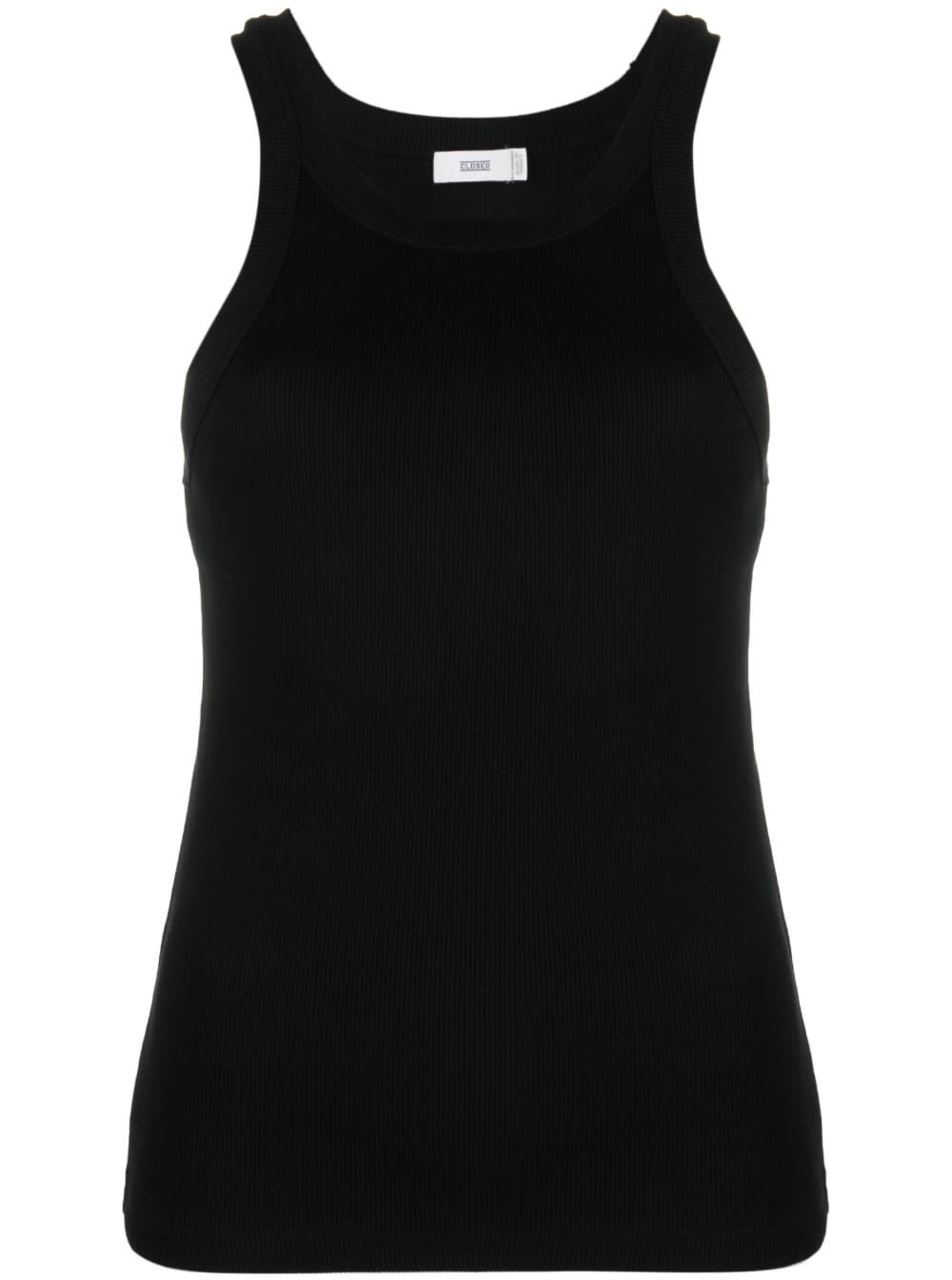 CLOSED BLACK SLEEVELESS RIBBED TOP IN COTTON STRATCH WOMAN