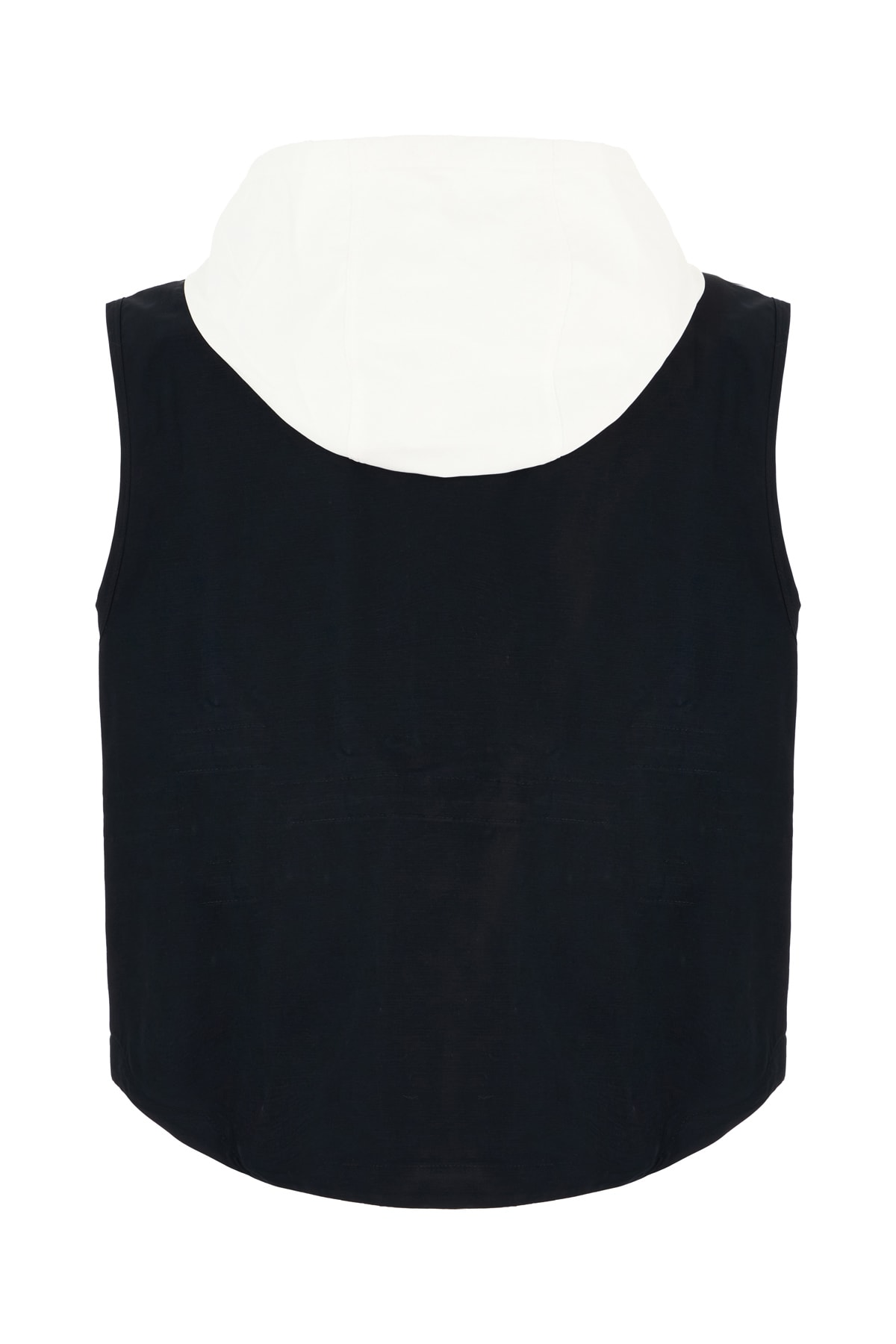 Thom Browne Hood Design Sleeveless Cotton Blend Jacket In Black