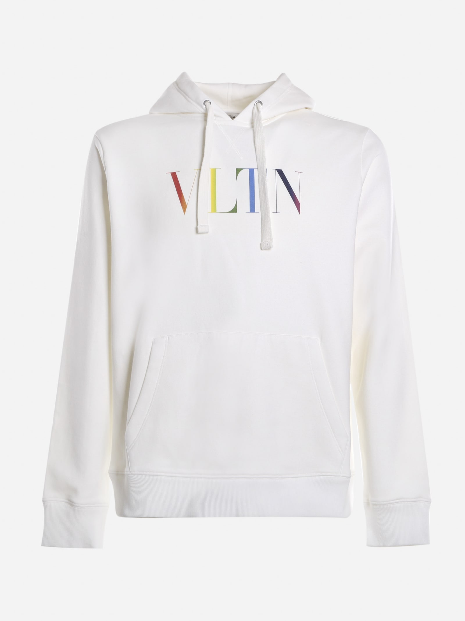 Valentino Cotton Sweatshirt With Multicolor Vltn Logo Print