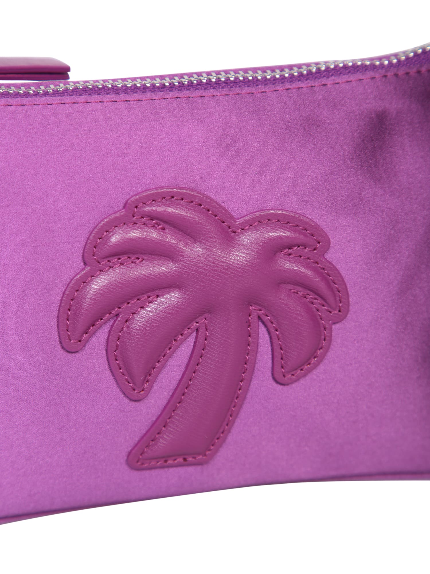 Shop Palm Angels Palm Tree Satin Bag In Purple