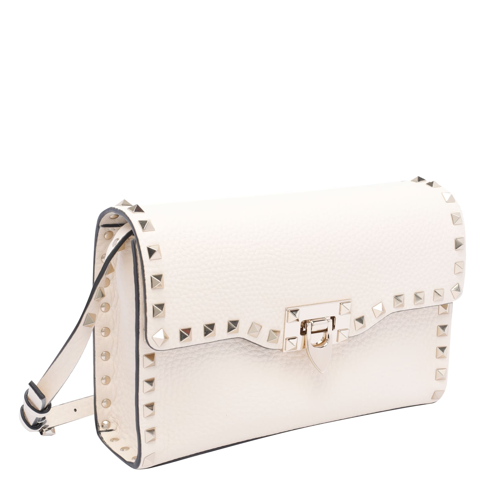 Valentino Rockstud Shoulder Bag In White