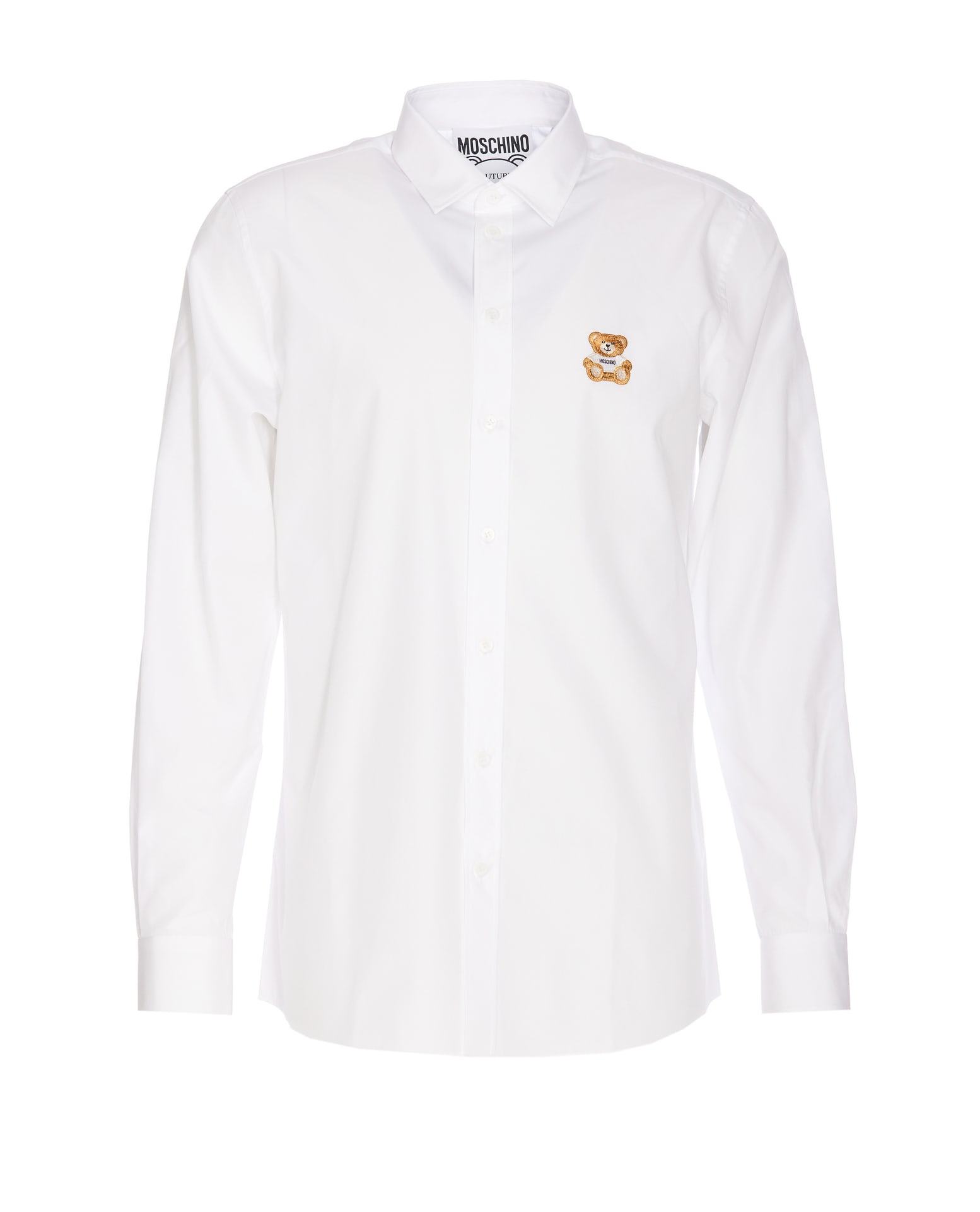 Shop Moschino Teddy Patch Shirt In White