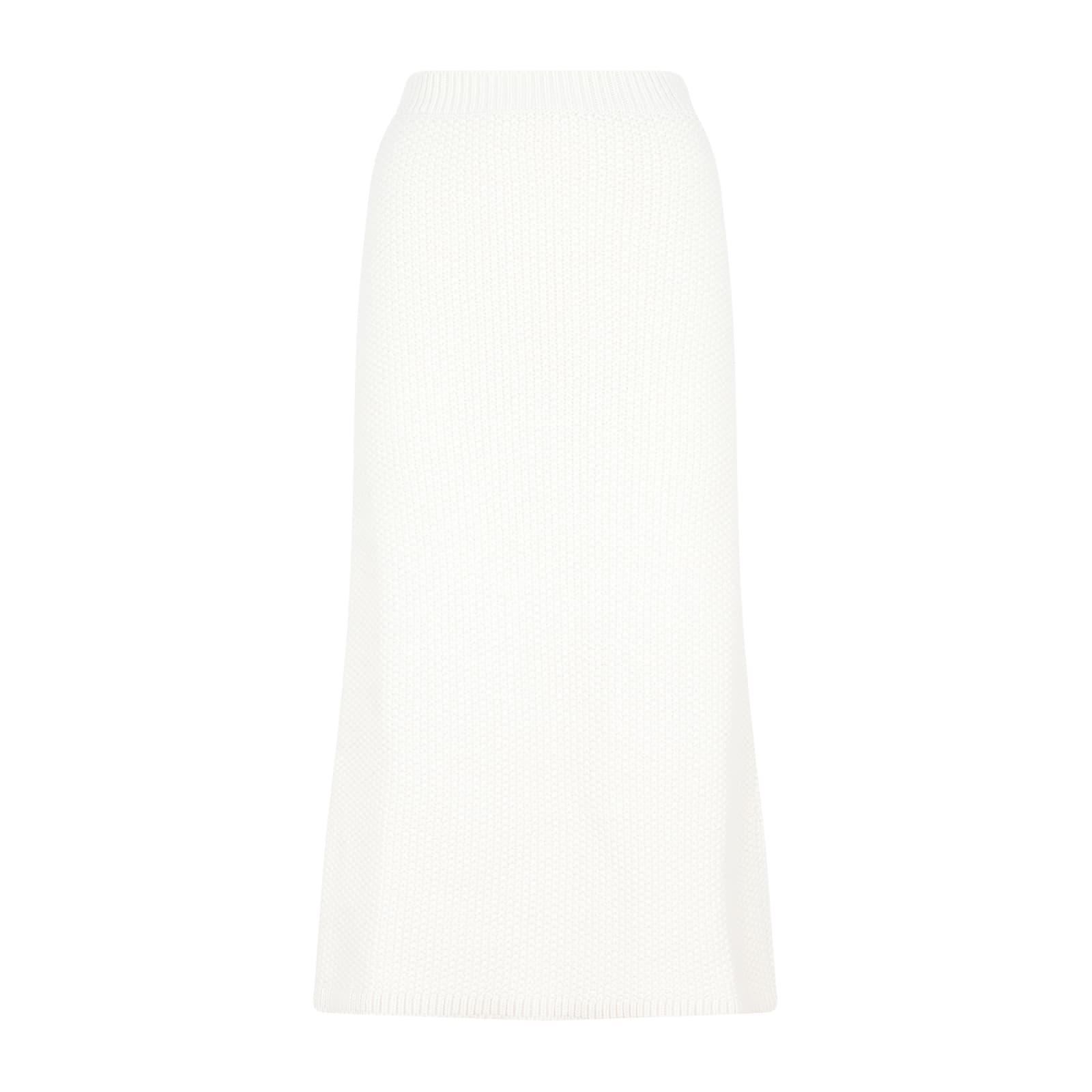 Shop Chloé Crochet Midi Skirt In White Powder