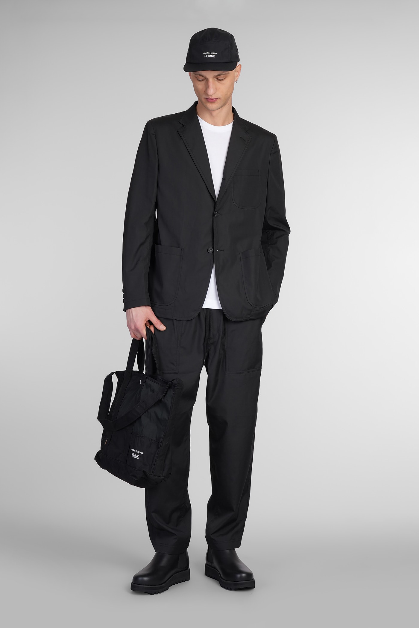 Comme Des Garçons Homme Deux Casual Jacket In Black Cotton In Black