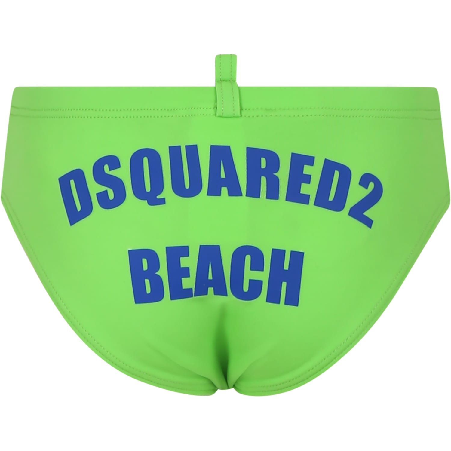 Dsquared2 Green Swim Briefs For Boy With Logo In Green
