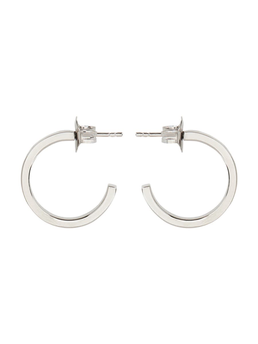 Shop Mm6 Maison Margiela Logo Earrings In Silver