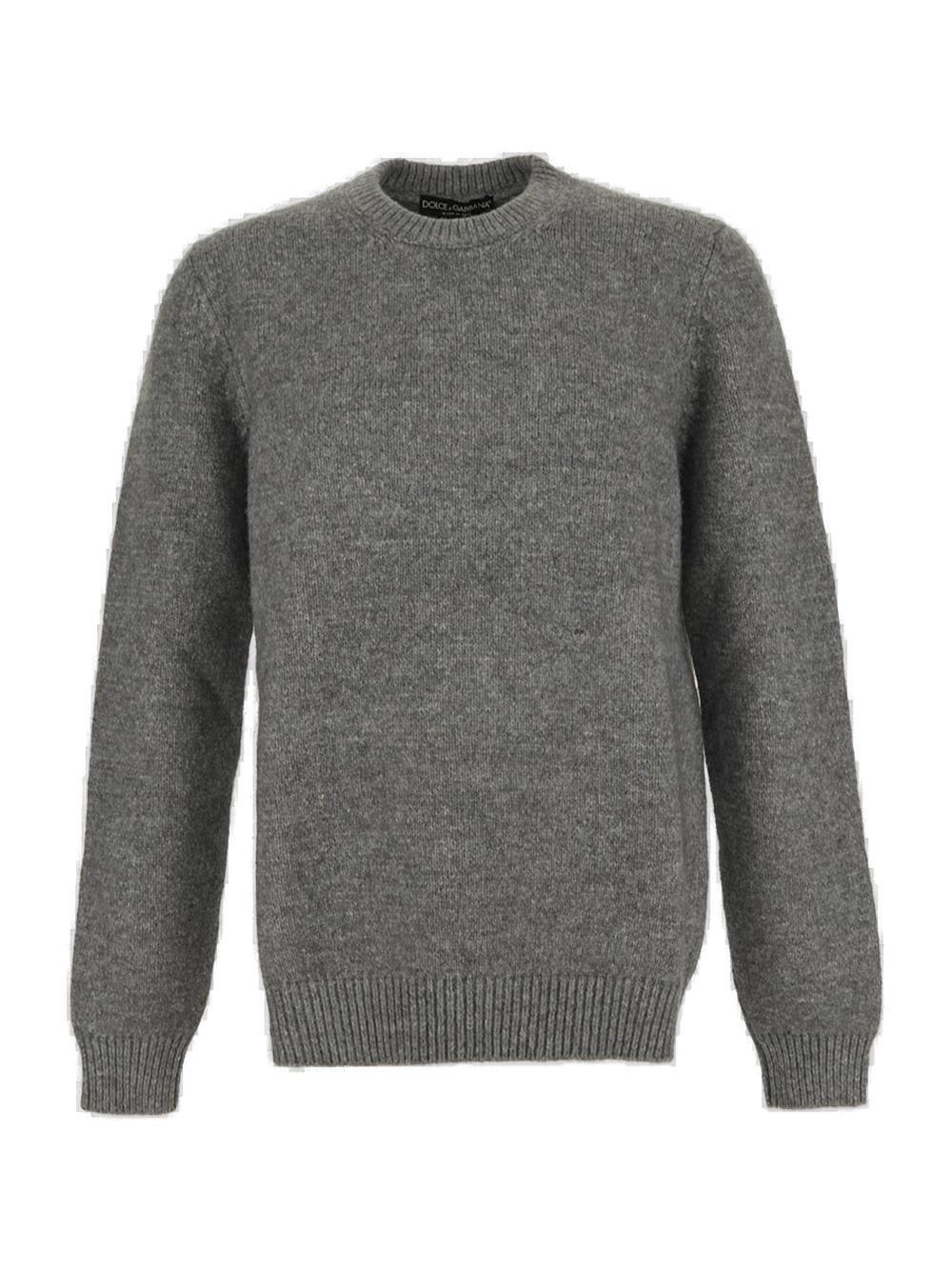 Shop Dolce & Gabbana Crewneck Knitted Jumper In Grey