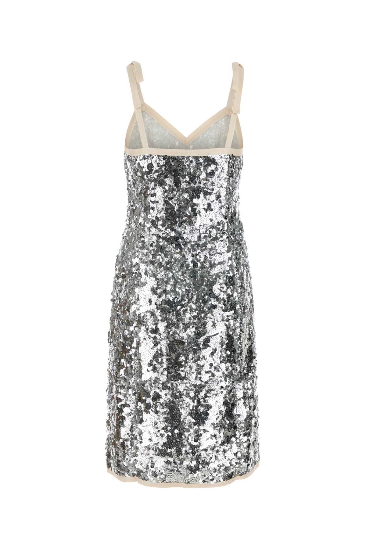 Prada Suspender Dress In Silver