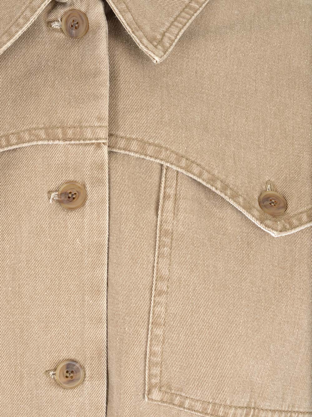 Apc Joann Belted Cotton Jacket In Beige