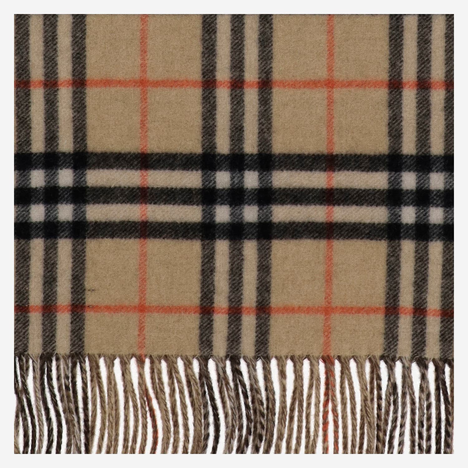 Shop Burberry Reversible Cashmere Scarf In Sand/bison