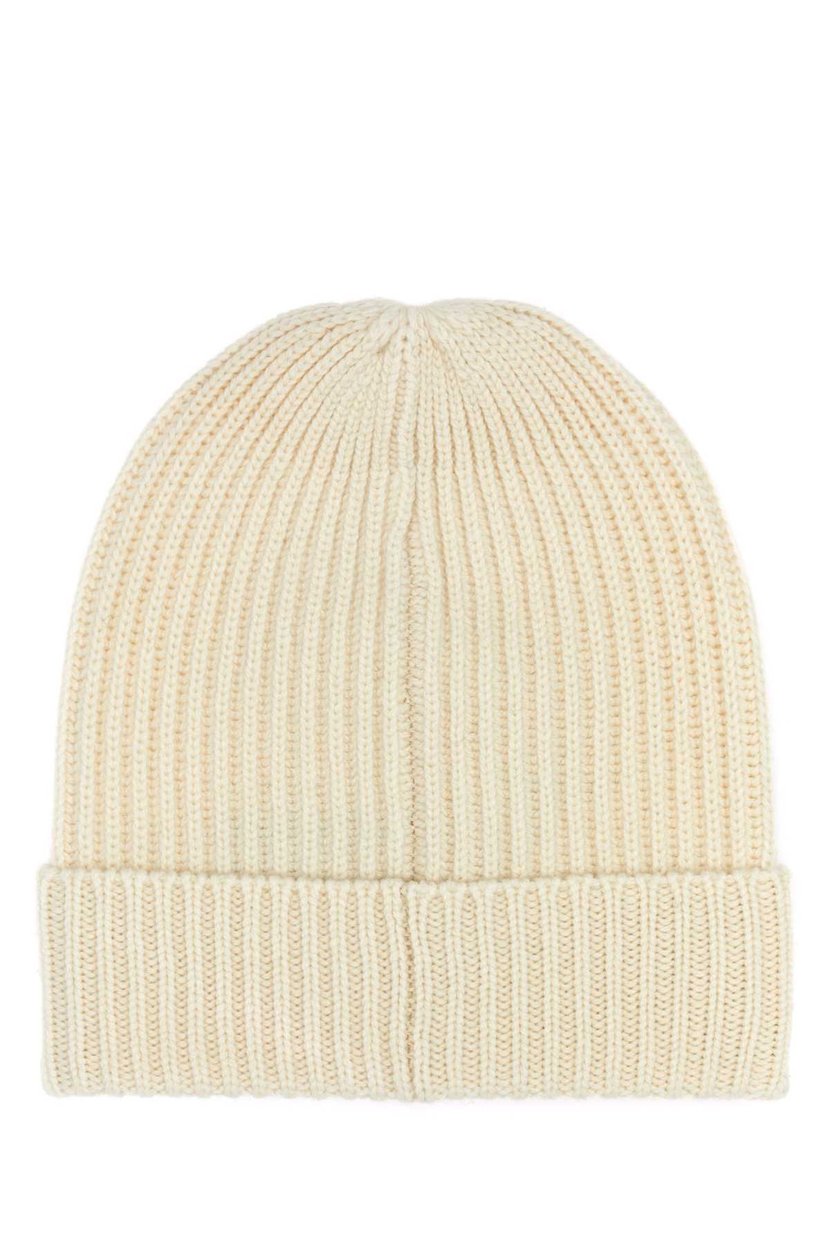 Shop Kenzo Ivory Stretch Wool Beanie Hat In Offwhite