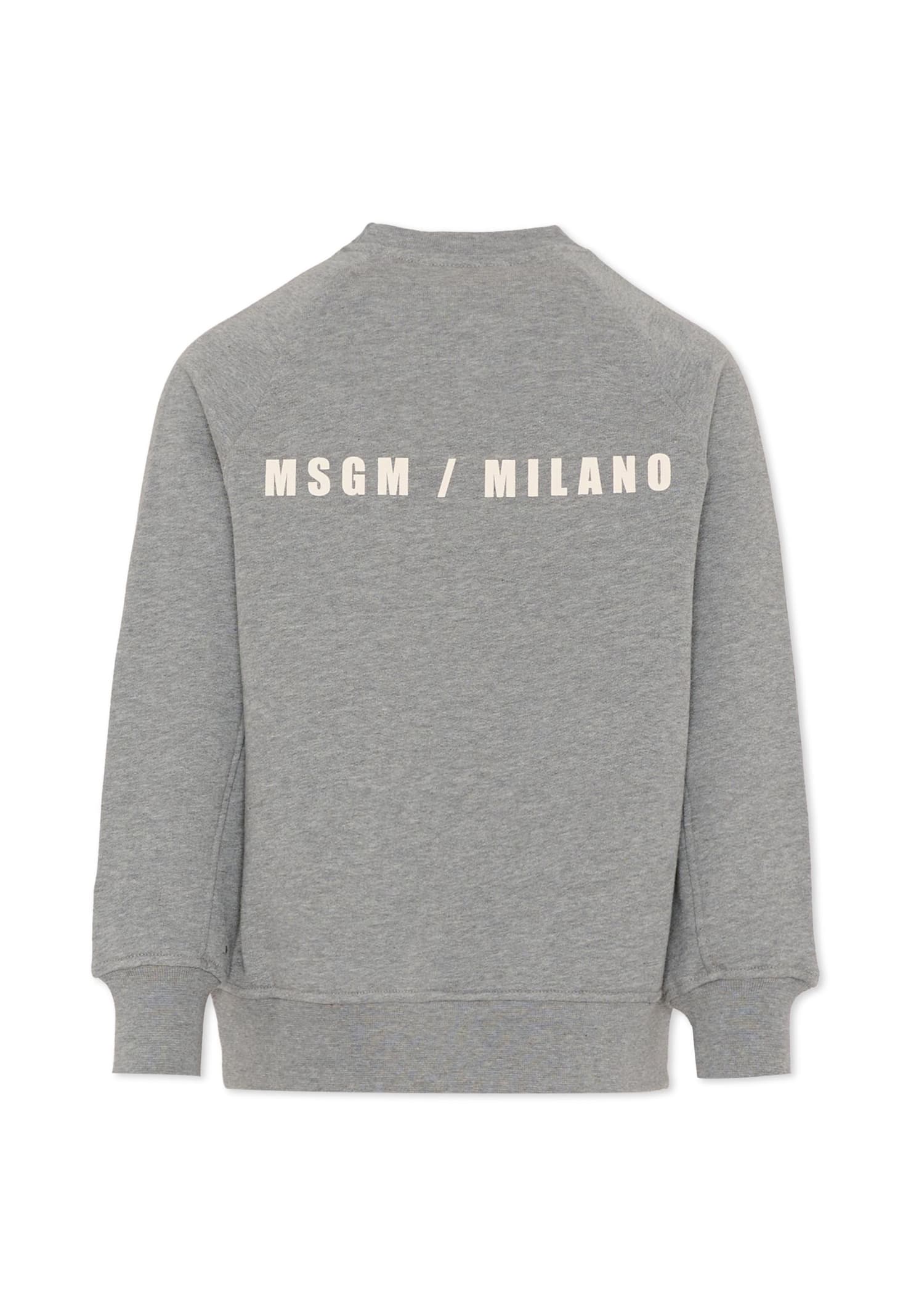 Msgm Crew-neck Sweatshirt In Gray