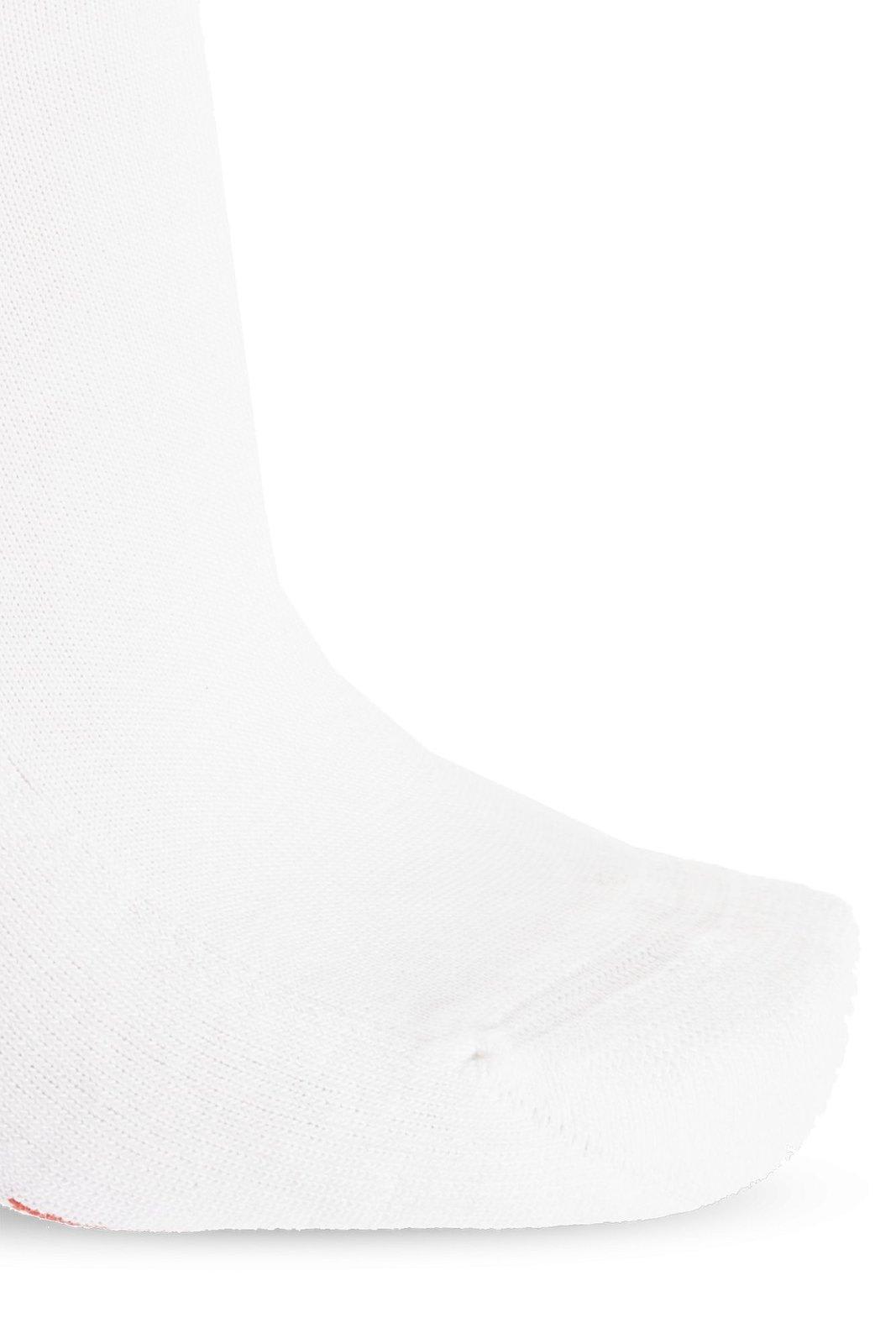 Shop Alexander Mcqueen Logo Intarsia-knit Socks In Bianco