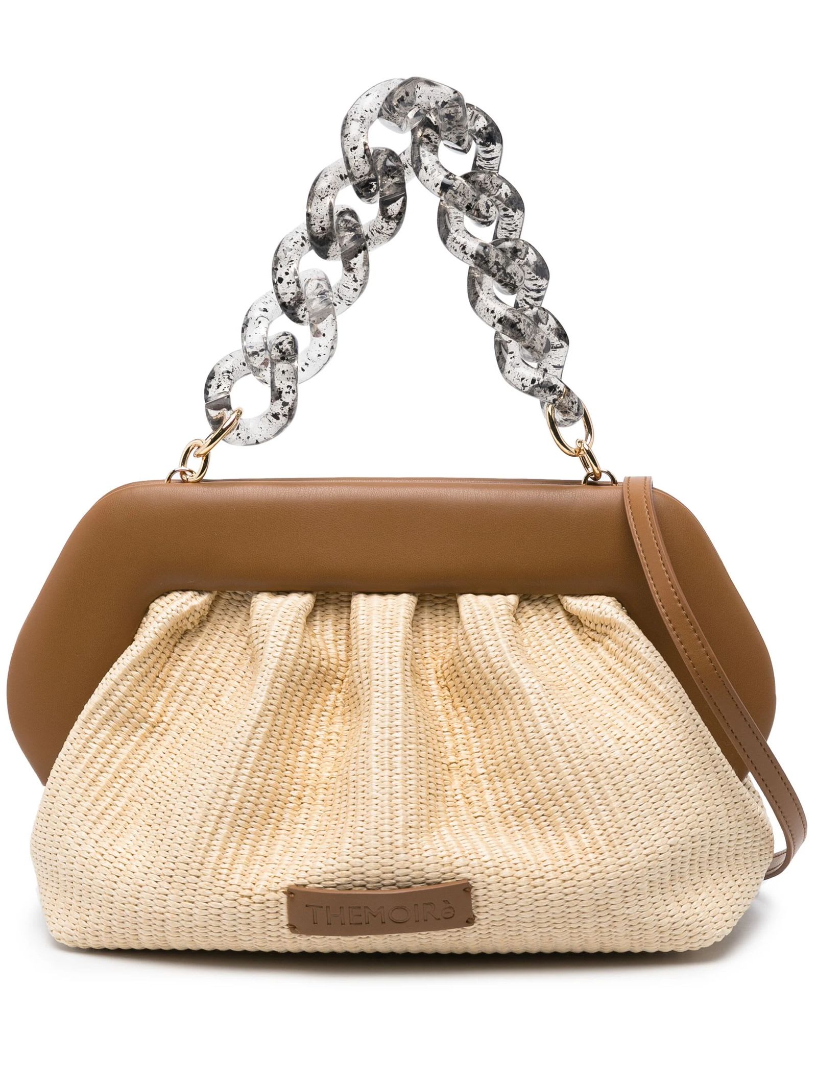 Shop Themoirè Bios Straw Shoulder Bag In Brown