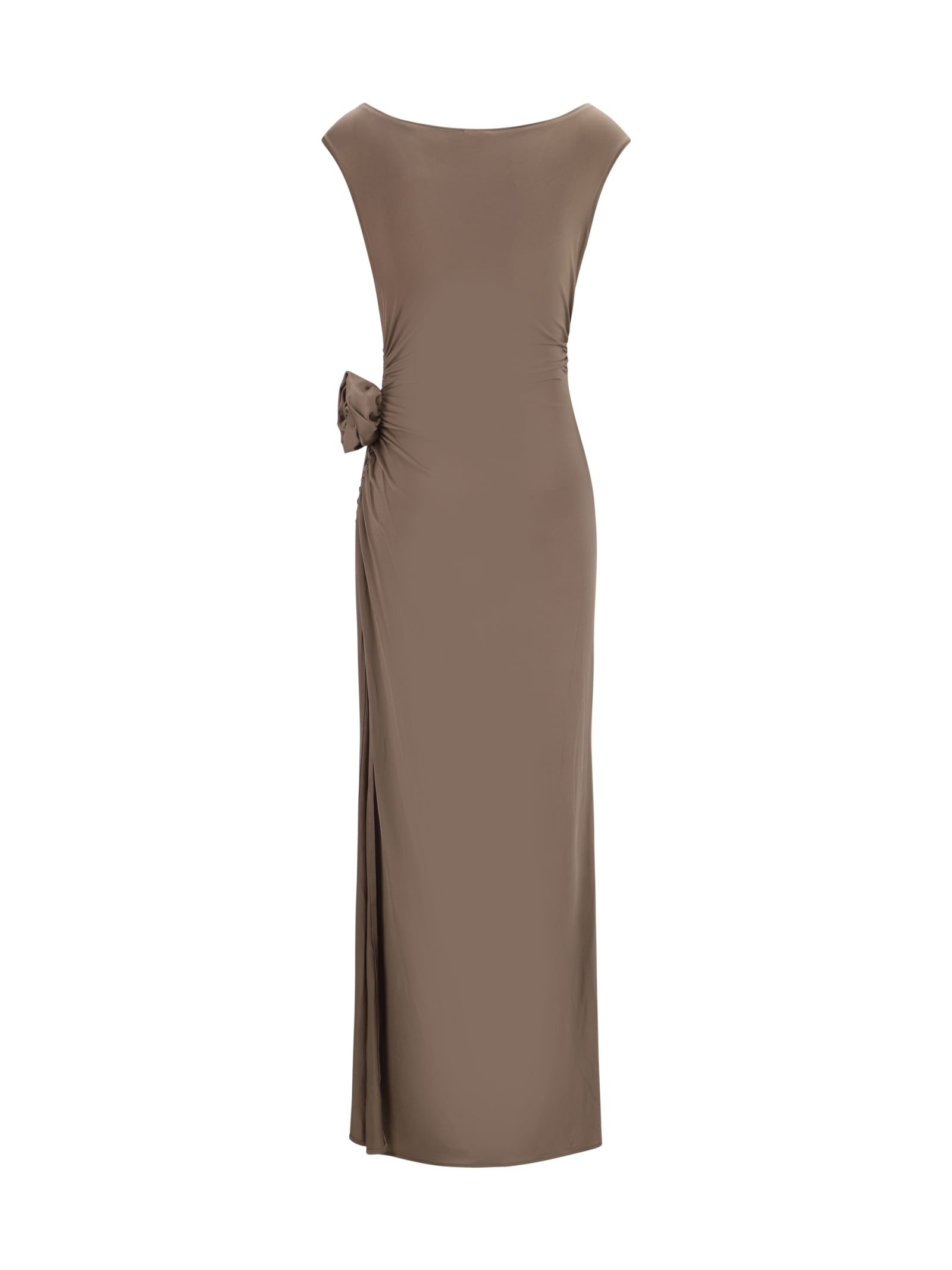 Shop Magda Butrym Long Dress In Beige