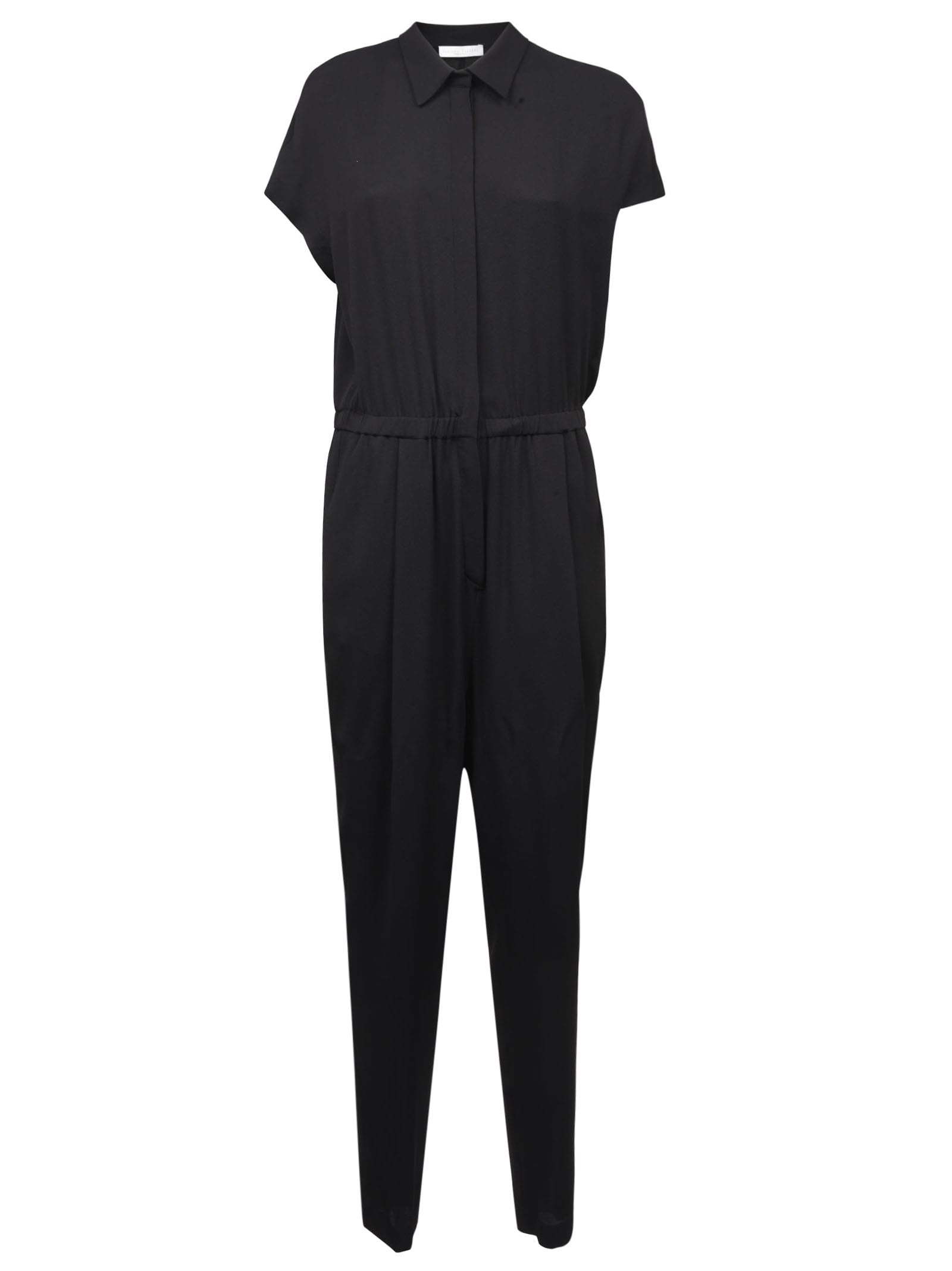 Fabiana Filippi Elasticated Short-sleeve Jumpsuit In Black