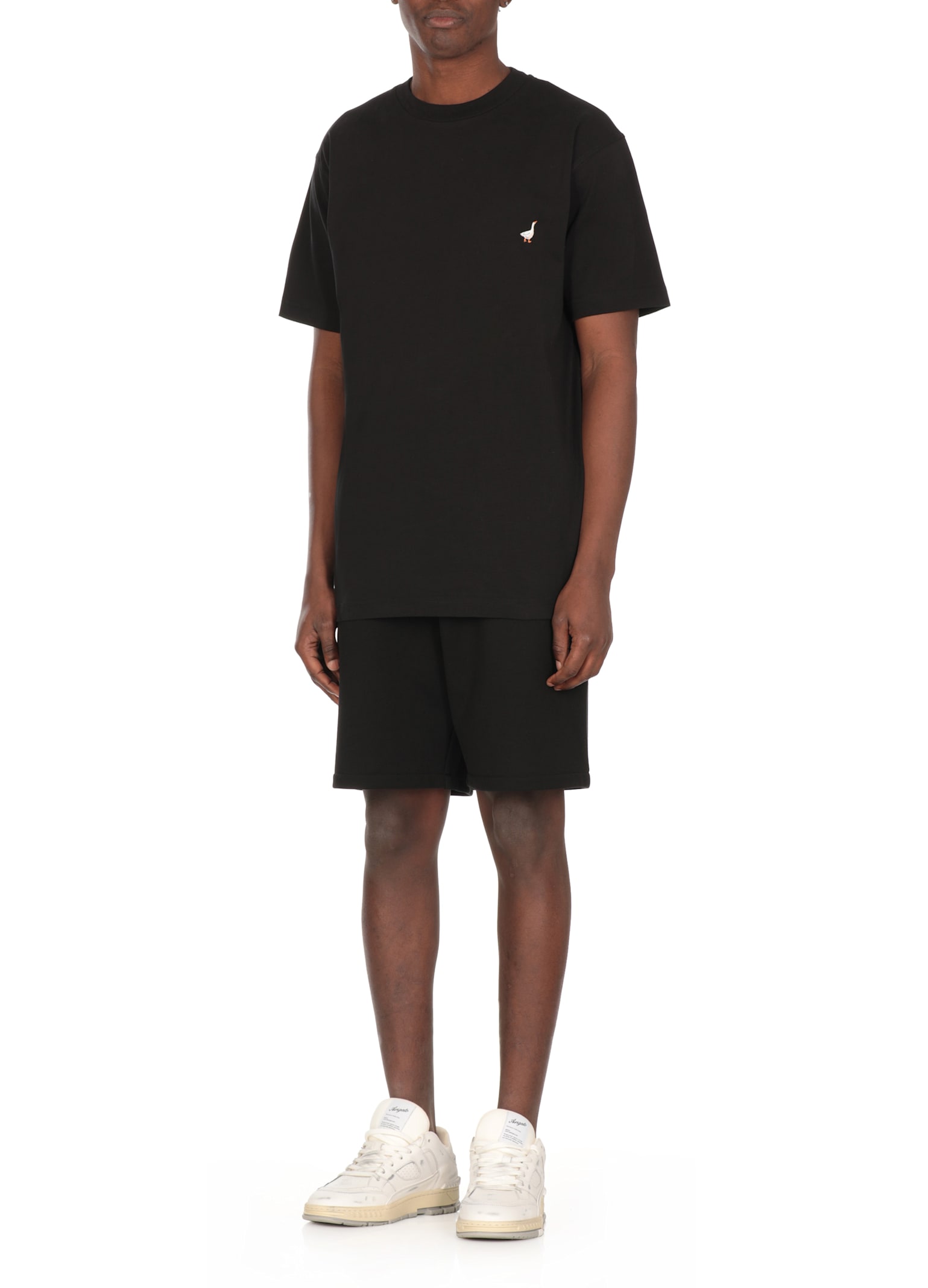 Moschino Duck-embroidered Crewneck T-shirt In Black
