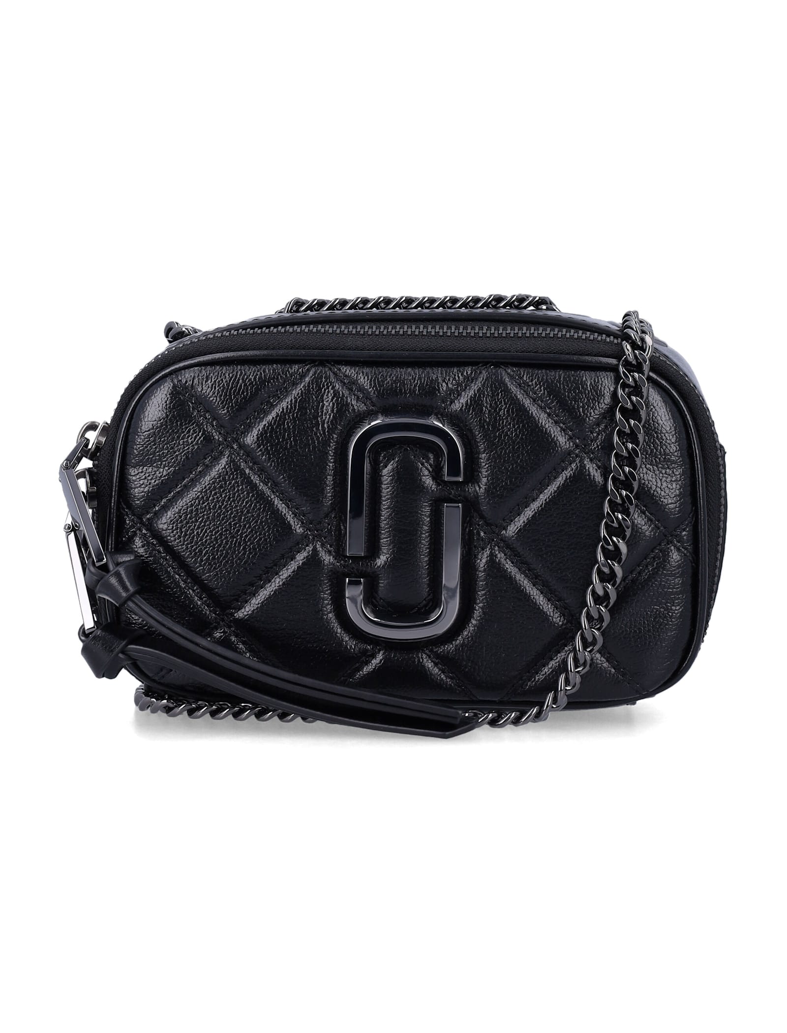 Marc Jacobs The Snapshot Quilted Leather Bag In Black