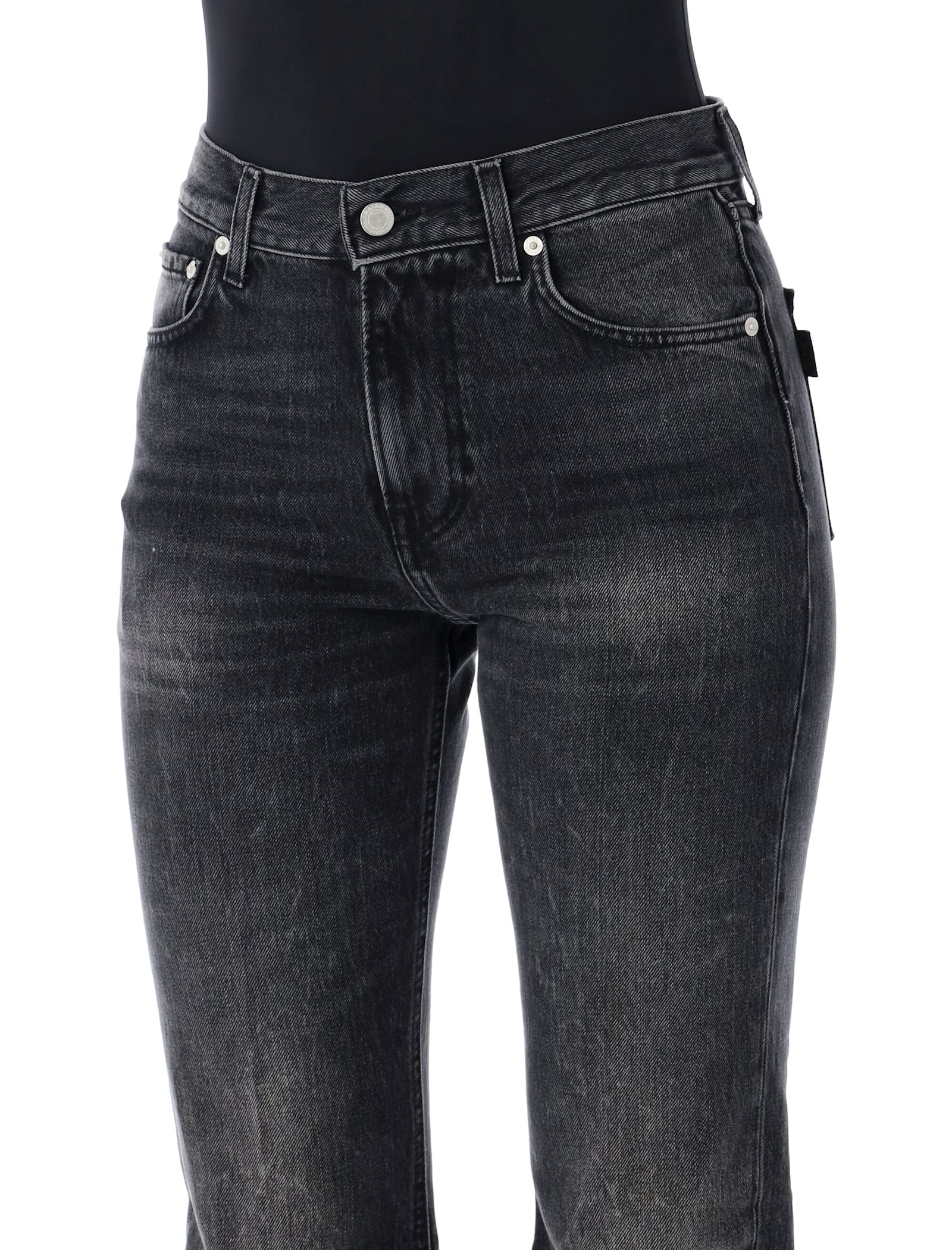 Haikure Flora Rigid High-rise Flared Jeans In Black