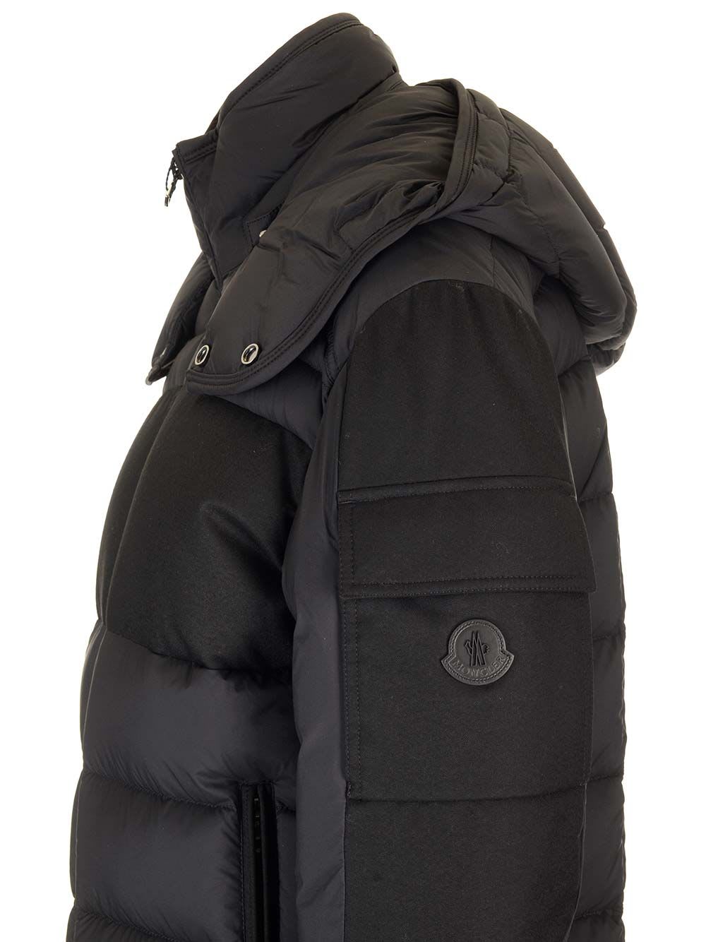 Shop Moncler Short Down Jacket Barbustel In Black