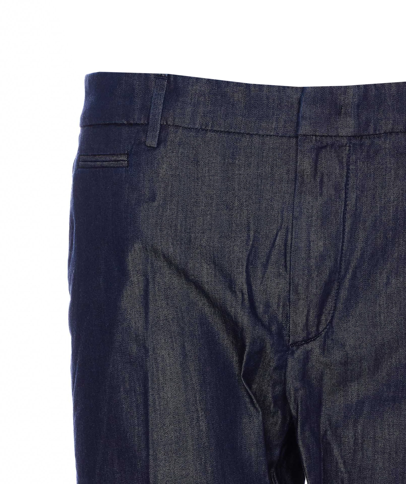 Dondup Tailored Trousers With Front Pleats And Cuffs In Blu