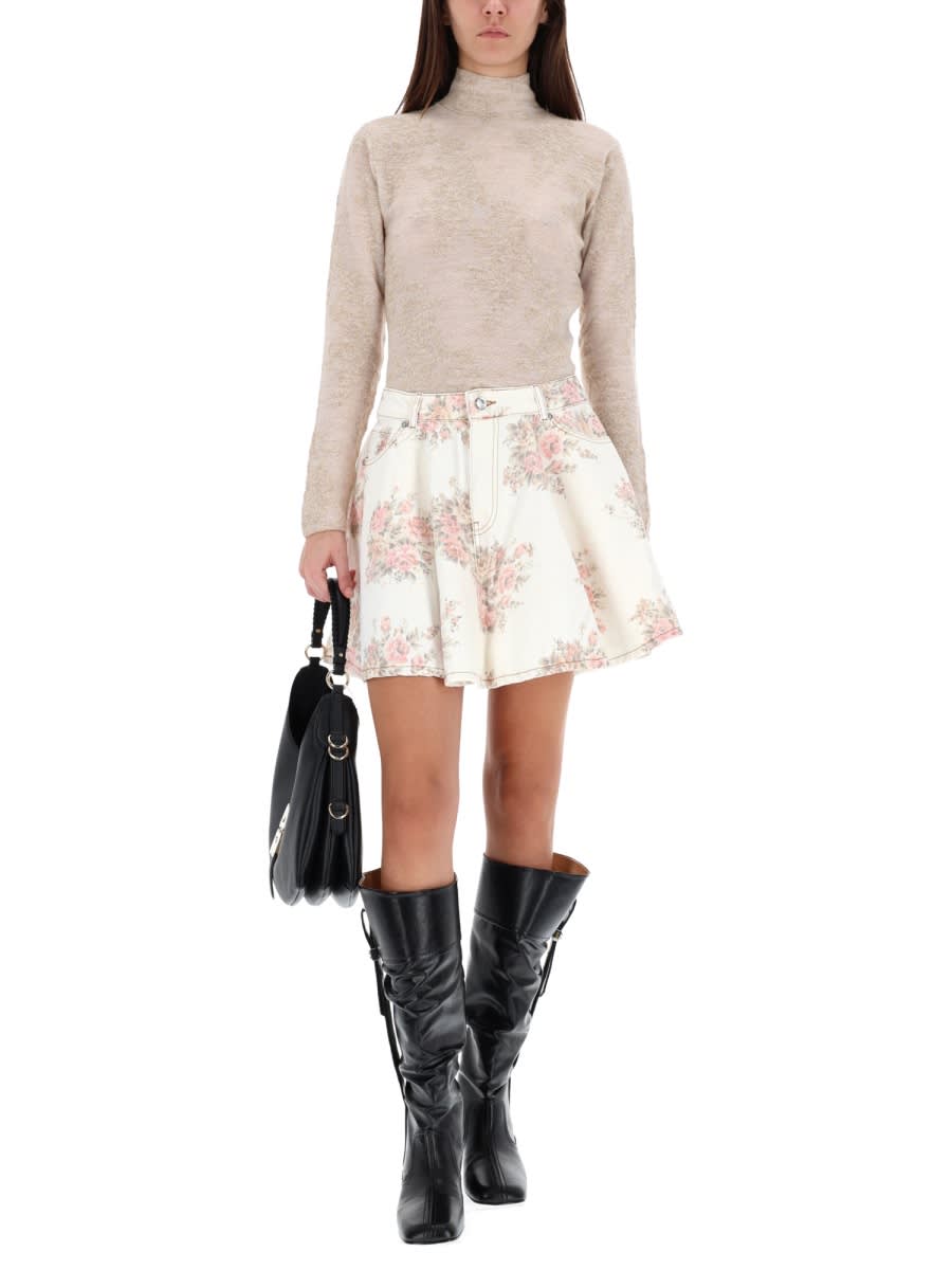 Ganni Alpaca Blend Sweater In Neutral