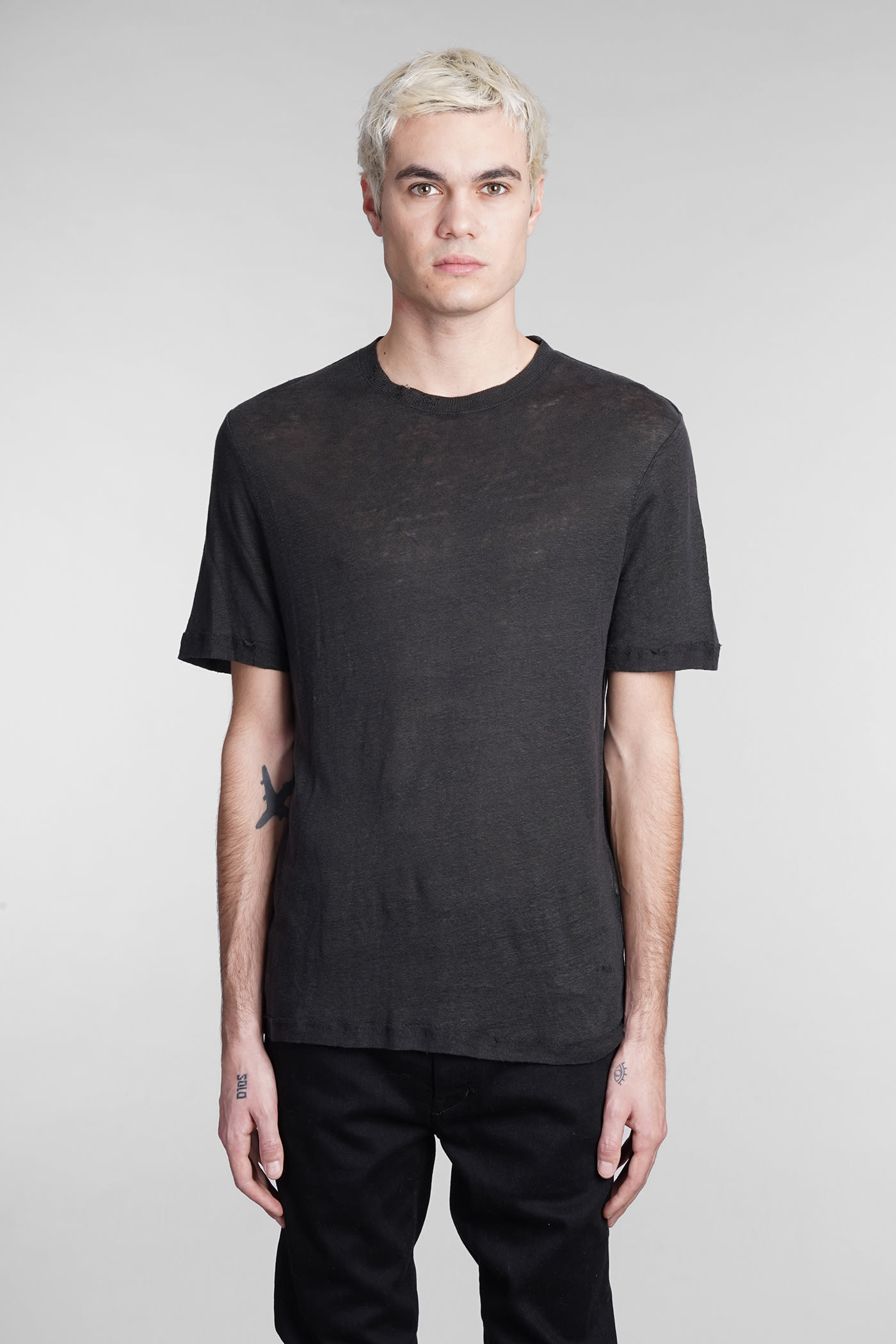 IRO Aresa T-shirt In Black Linen