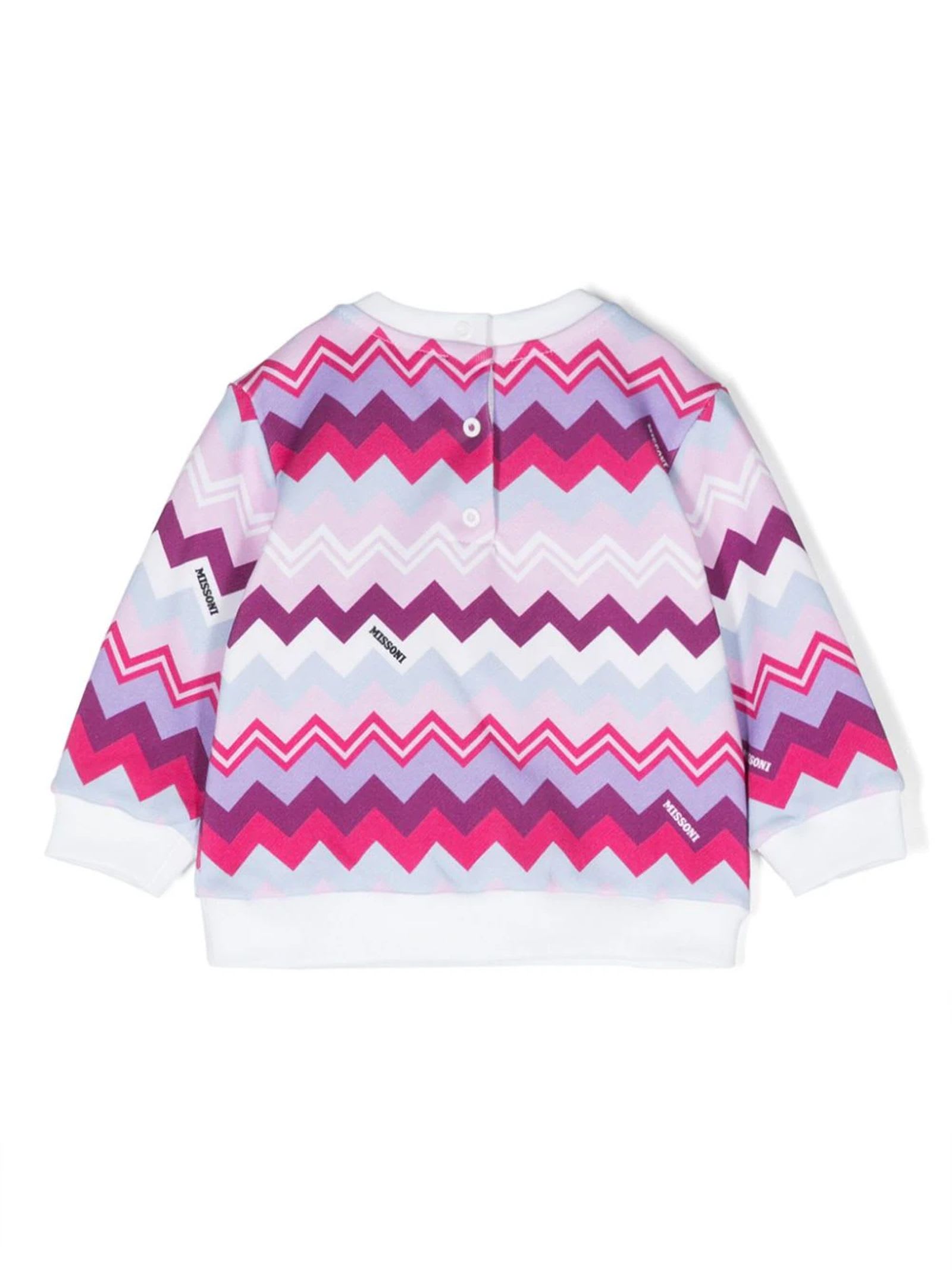 Shop Missoni Multicolor Cotton Sweatshirt In Glicine/multicolor