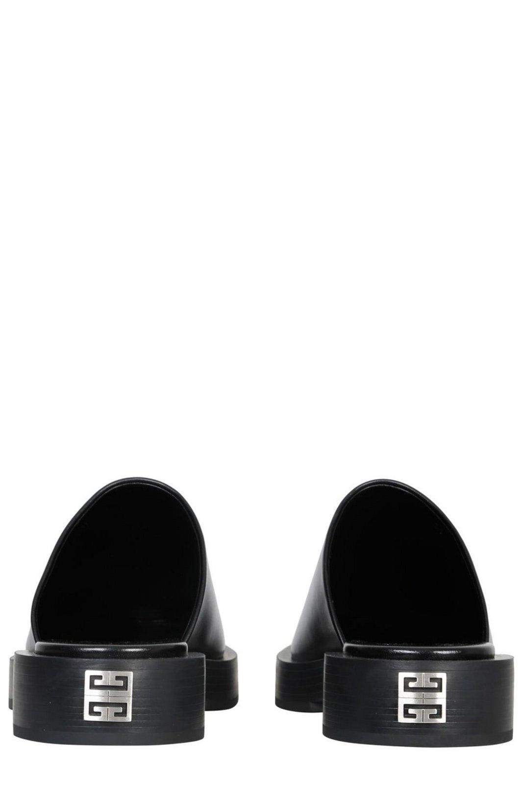 Shop Givenchy 4g Plaque Square-toe Mules In Black