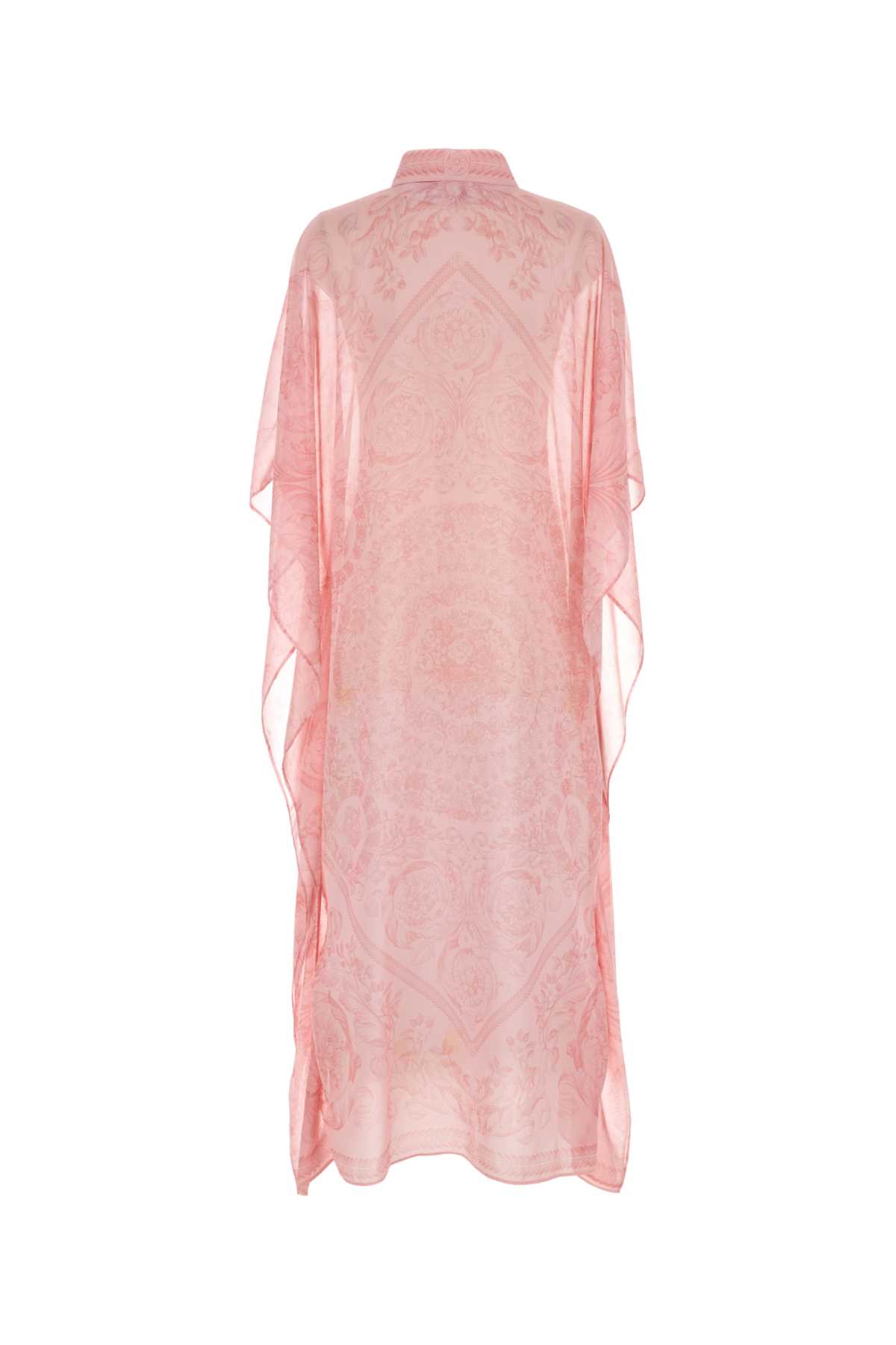 Versace Printed Chiffon Cover-up Dress In Palepink