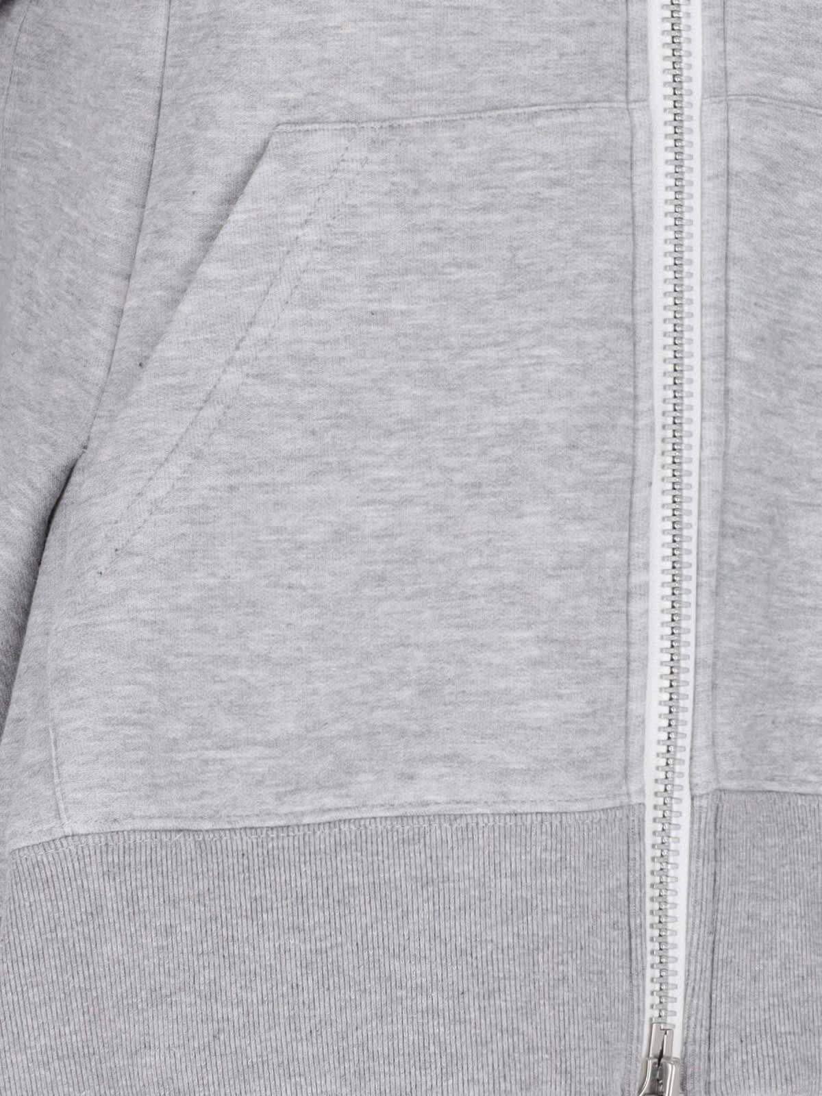 Shop Sacai Ruffle Detail Hoodie In Gray