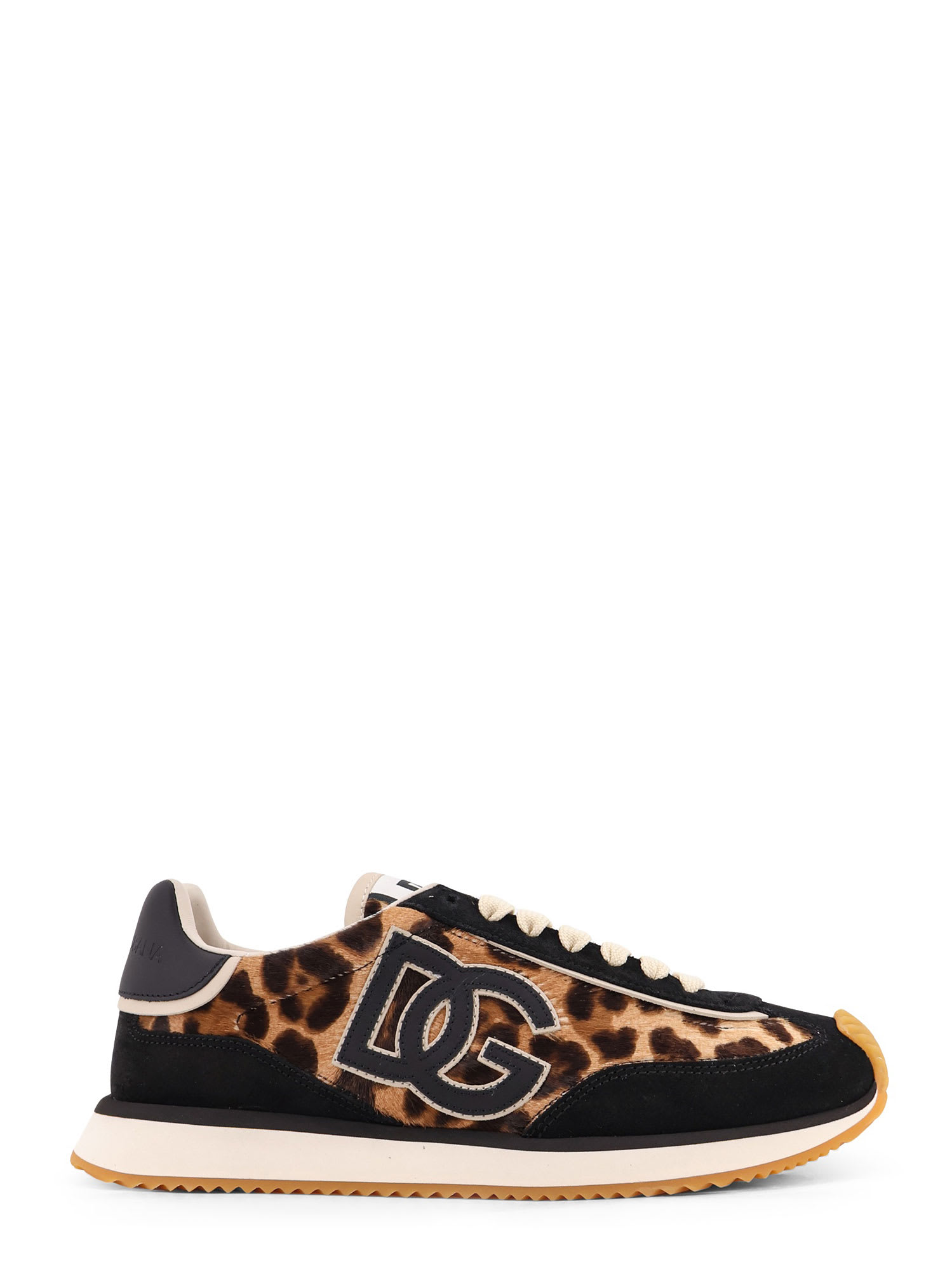 Dolce & Gabbana Animal Print Low Top Sneakers With Rubber Sole In Multi