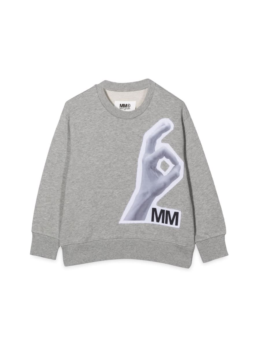 Mm6 Maison Margiela Mm Ok Crewneck Sweatshirt In Grey
