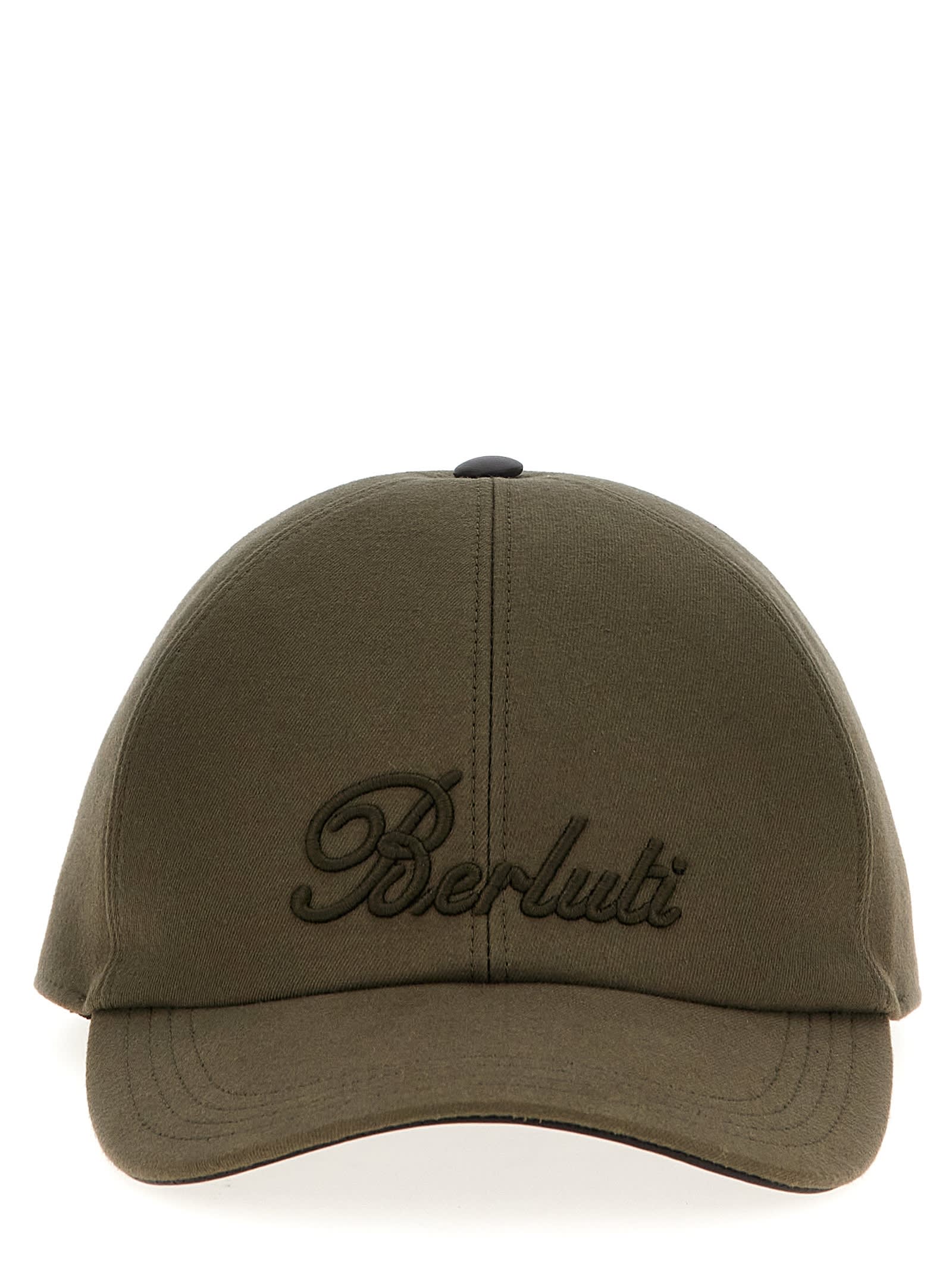 Shop Berluti Logo Embroidery Cap In Green