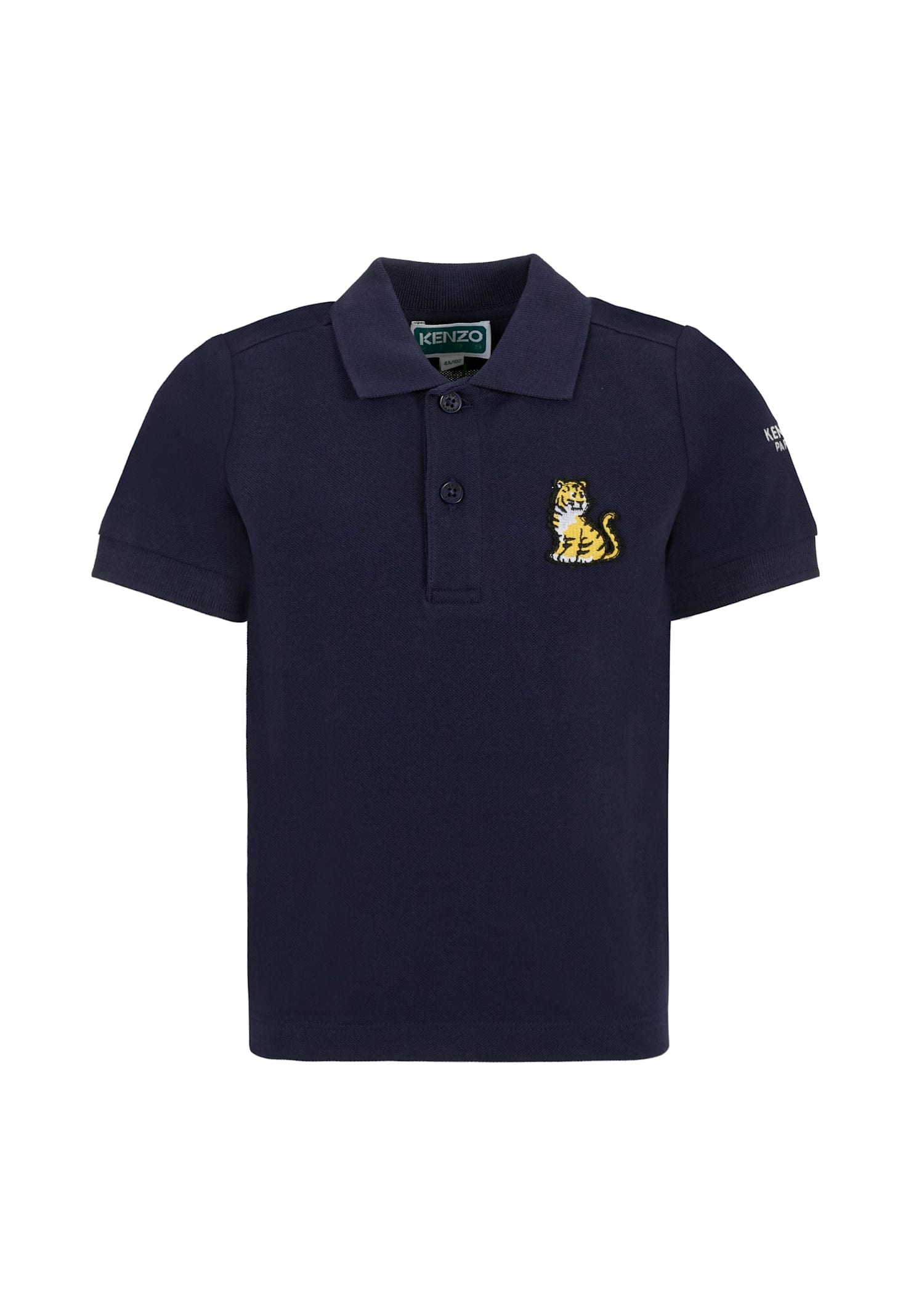 Kenzo Blue Polo Shirt For Boy With Kotora In Blue