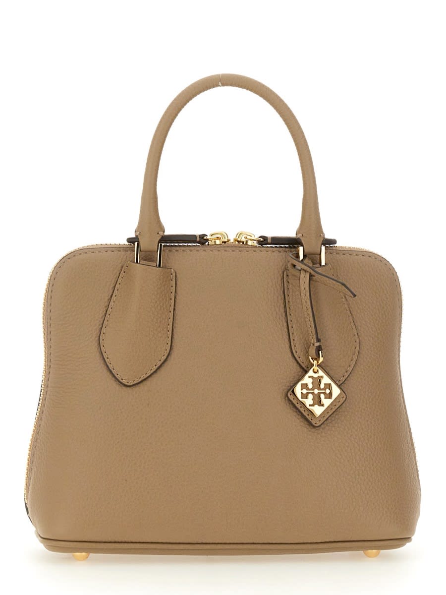 Shop Tory Burch Mini Swing Bag In Beige