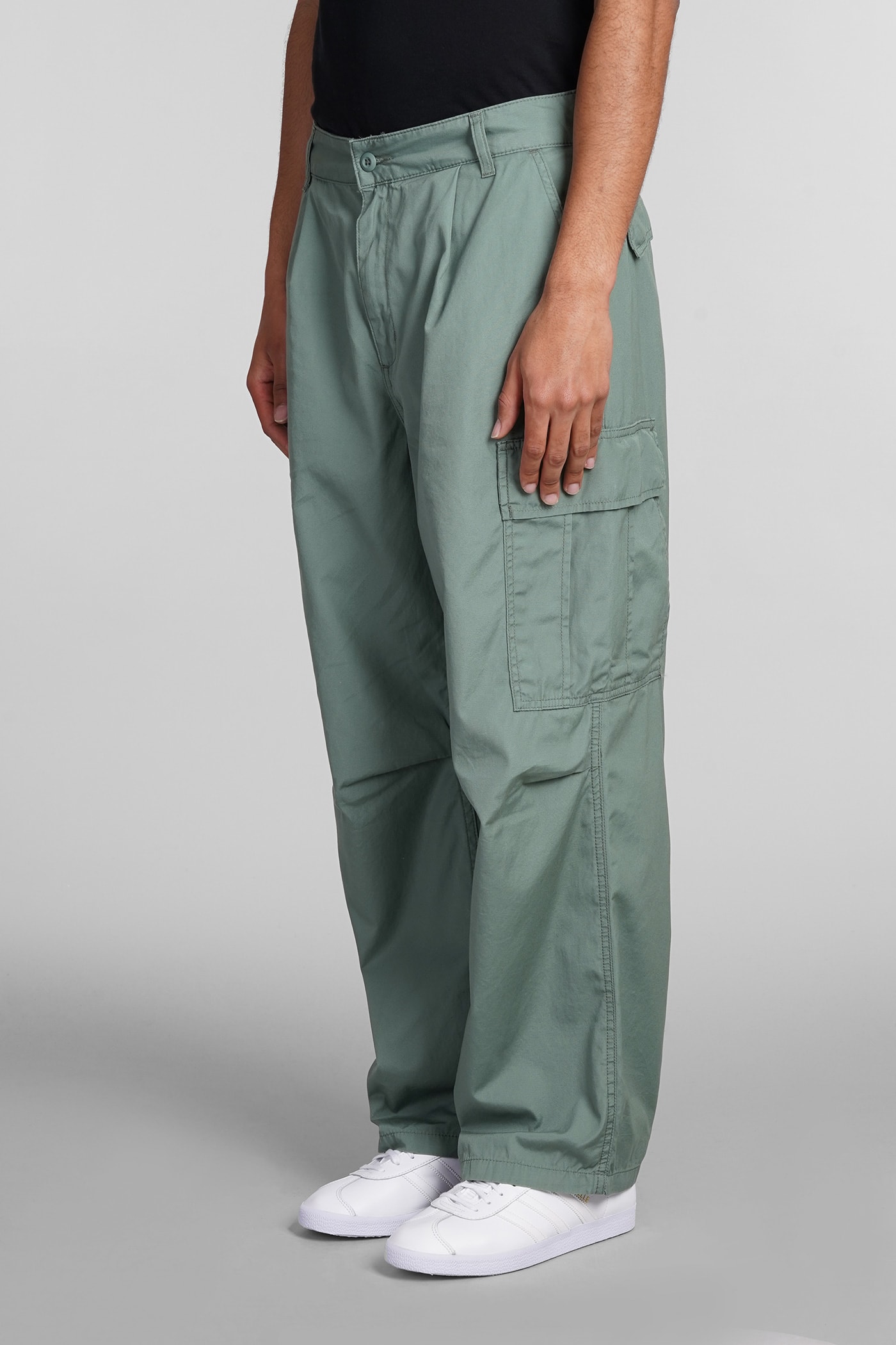 Shop Carhartt Pants In Green Cotton In Military