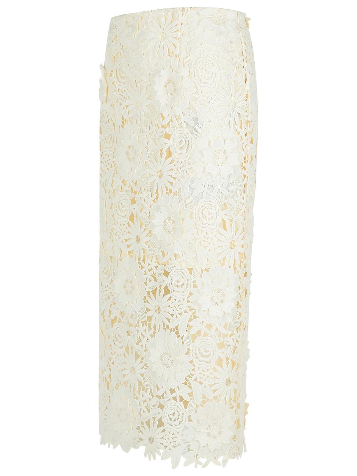 Rotate Birger Christensen Bridal Lace Pencil Skirt In White