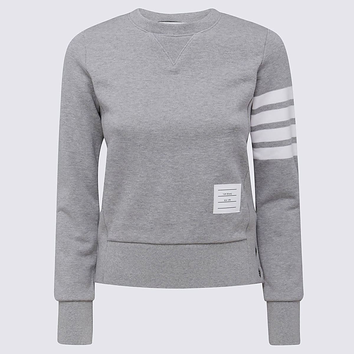 Shop Thom Browne Light Grey Cotton 4-bar Sweatshirt In Lt Grey