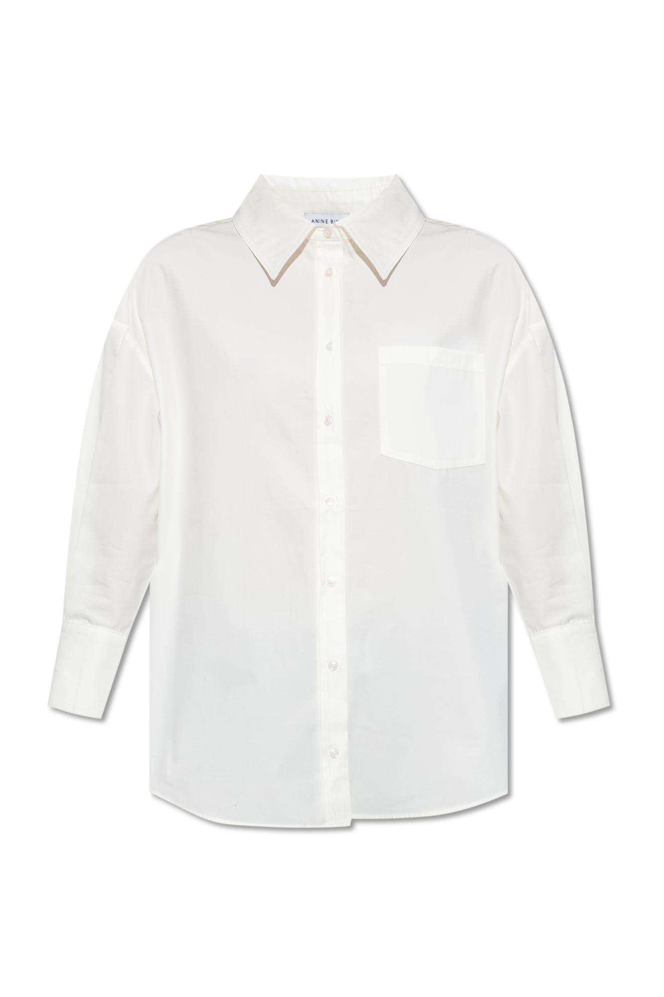 Shop Anine Bing Mika Cotton Shirt In White