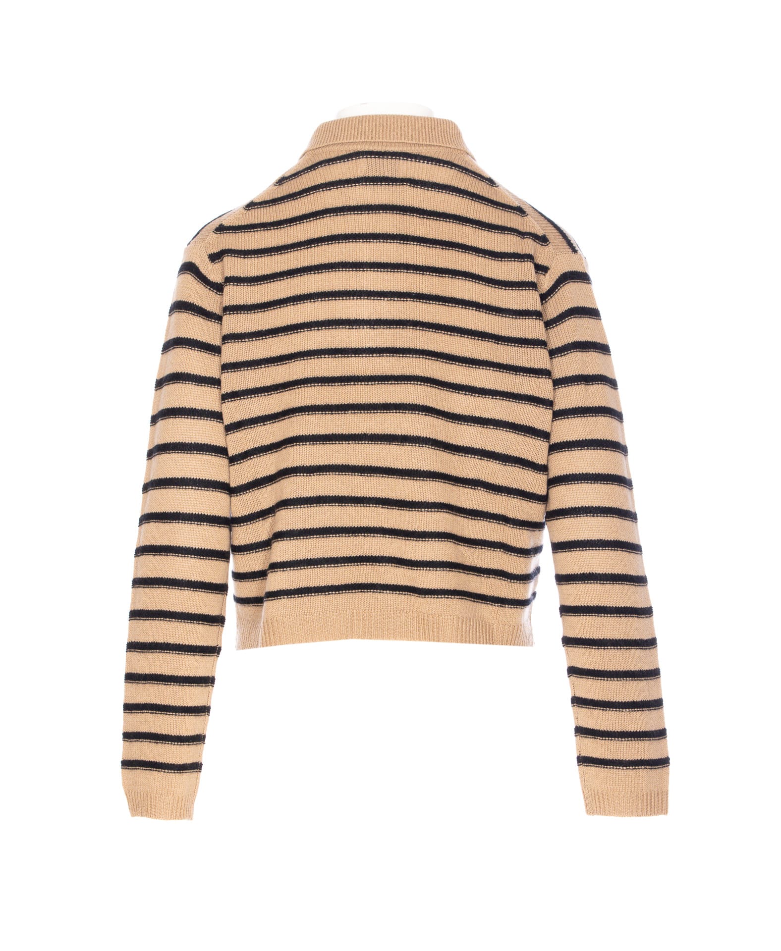Allude Striped Sweater In Neutral