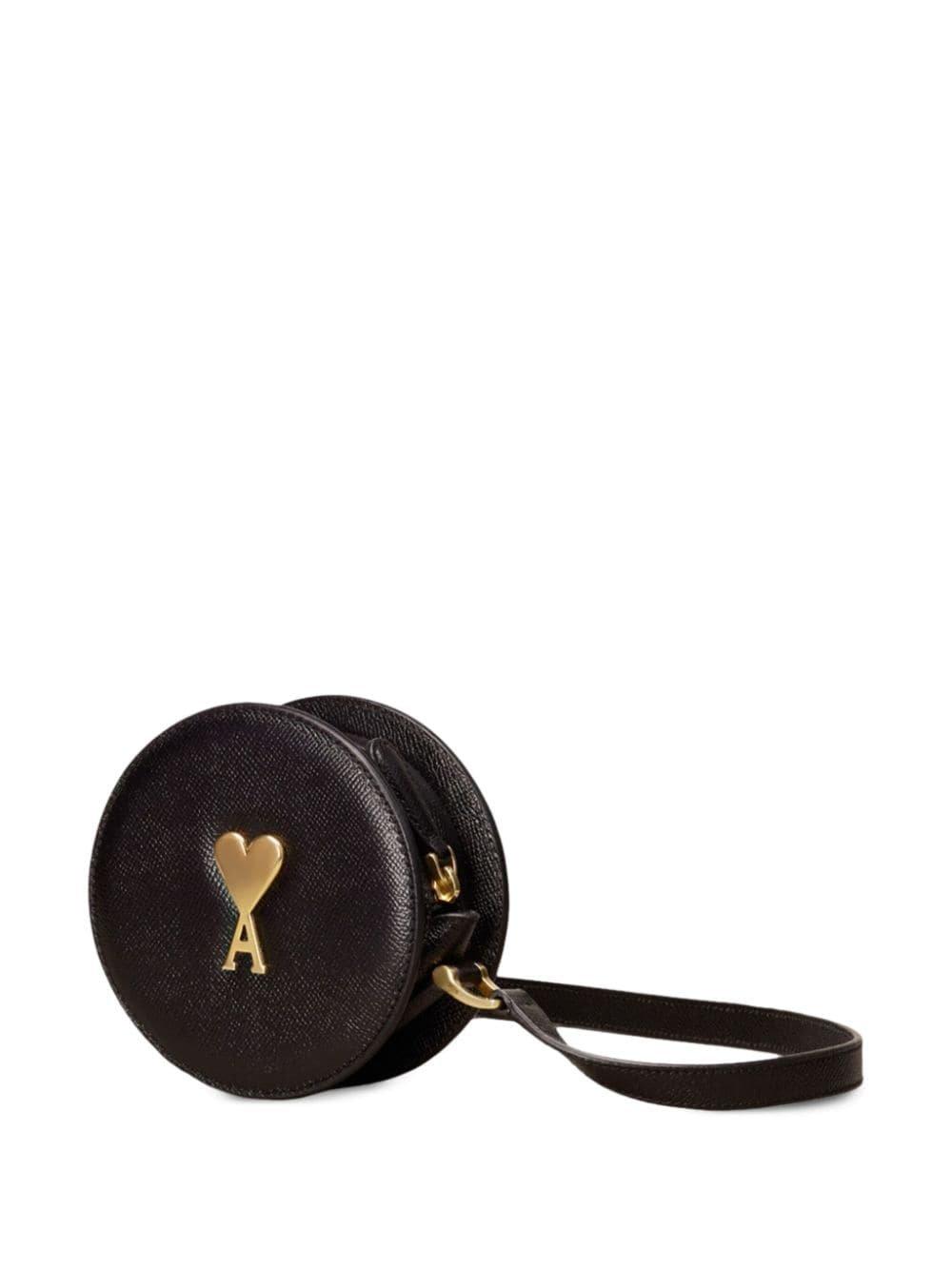 Shop Ami Alexandre Mattiussi Paris Logo Plaque Shoulder Bag In Noir