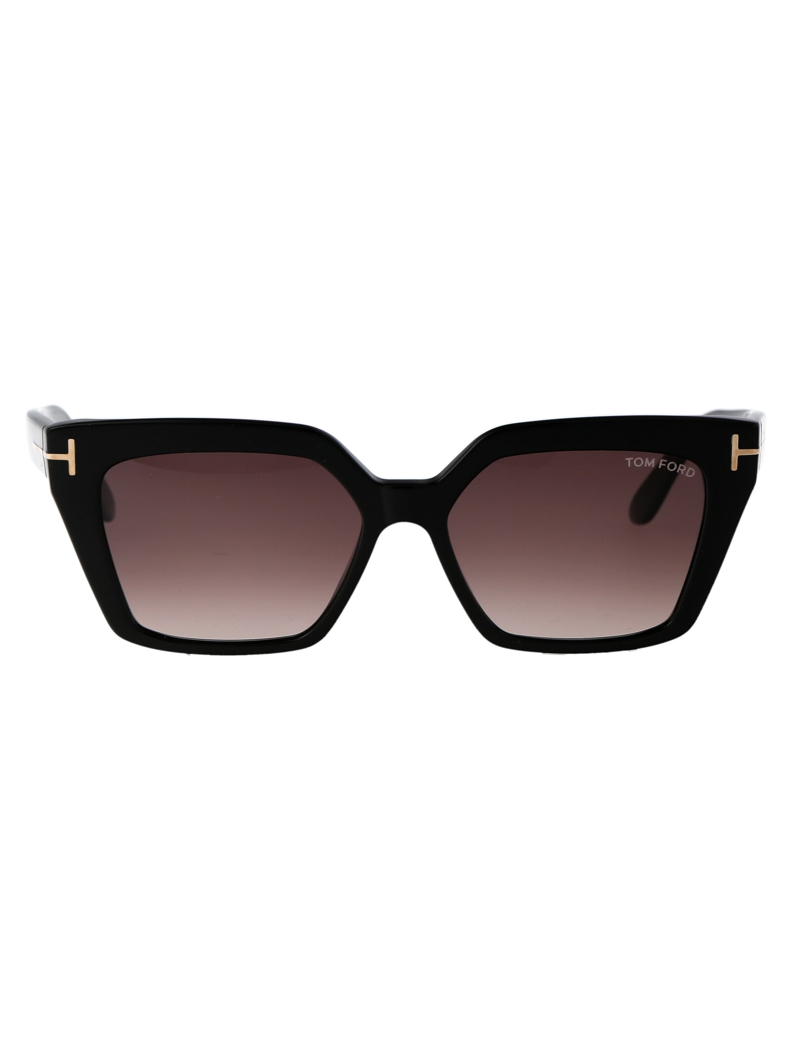 Shop Tom Ford Winona Sunglasses In 01z Nero Lucido / Viola Grad E/o Specchiato