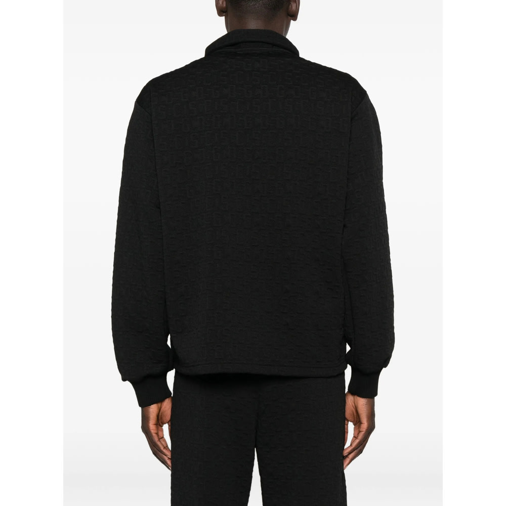 Gcds Cotton Zip-up Jacket In Black