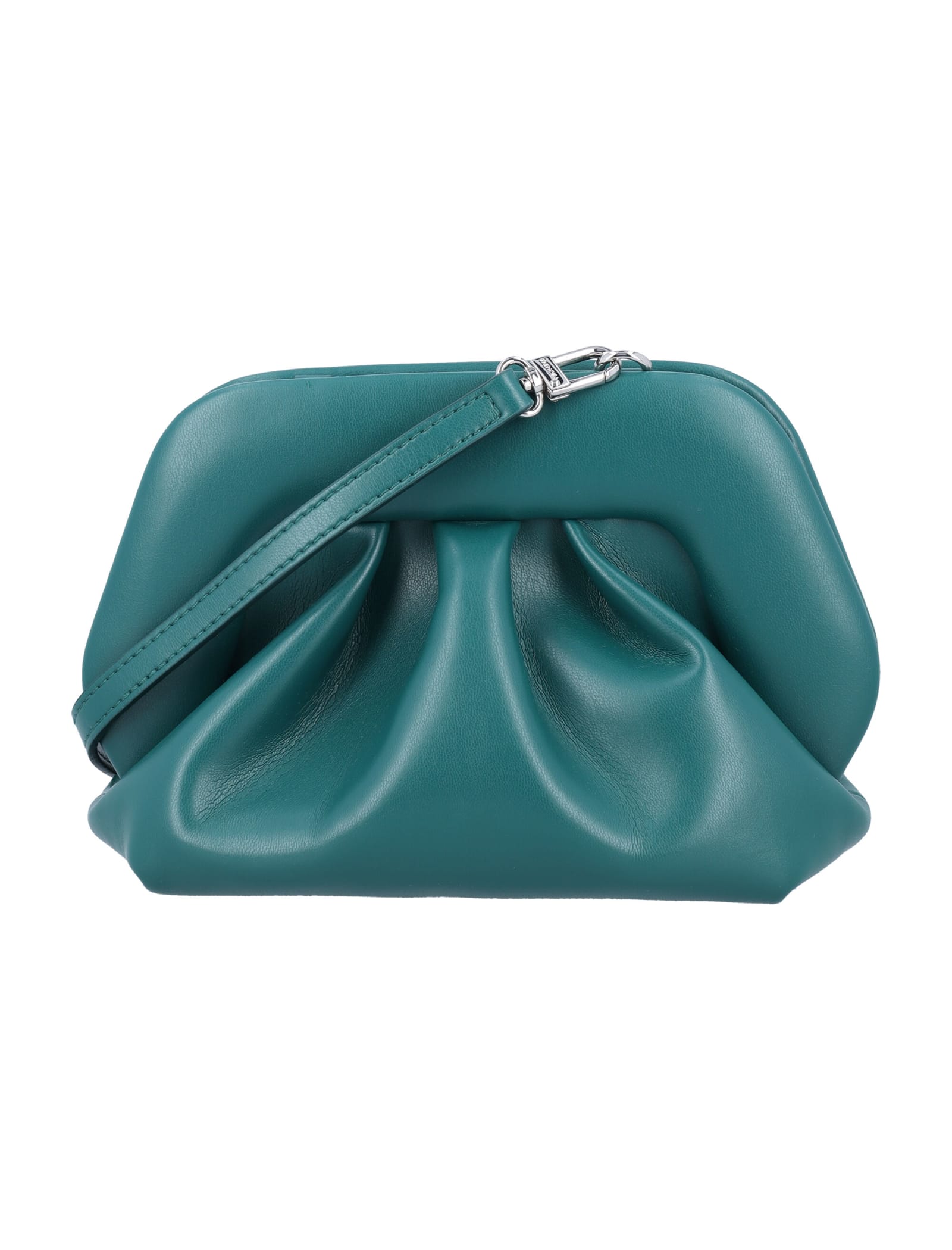 Shop Themoirè Gea Vegan Fabric Clutch In Eden Green