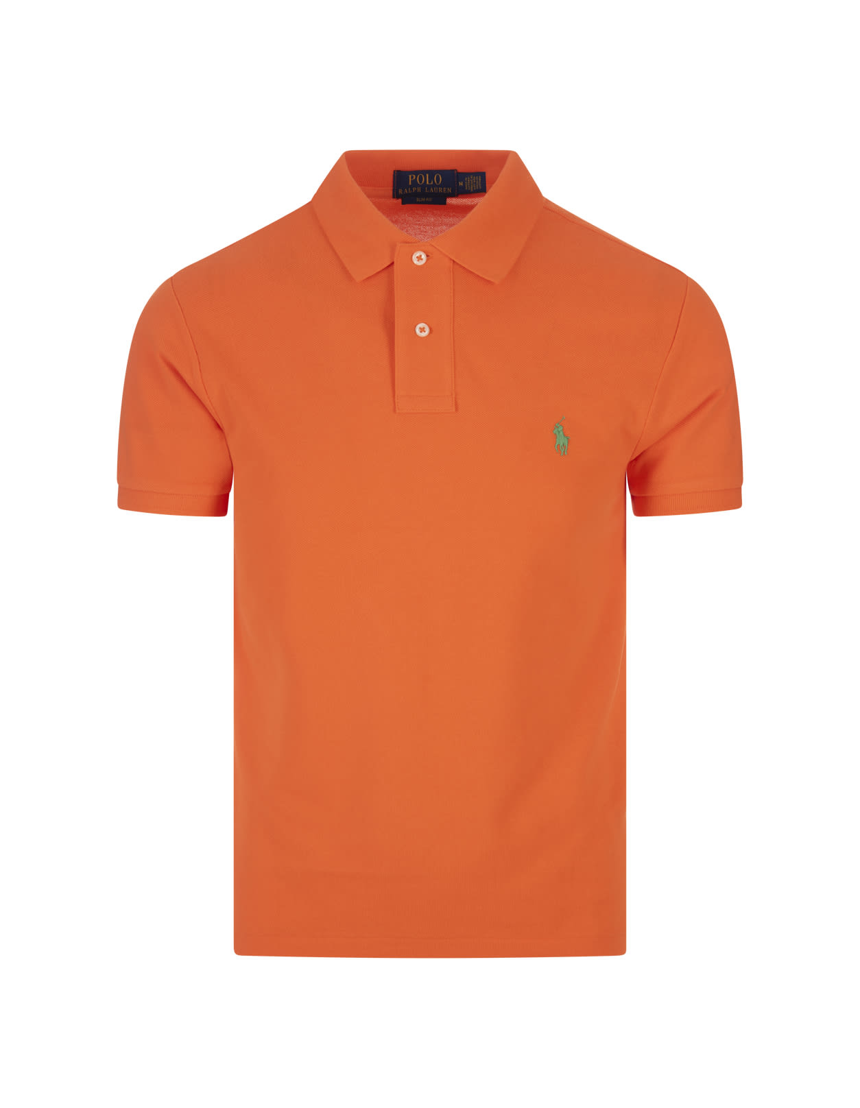 Shop Ralph Lauren Slim-fit Polo Shirt In Orange Piqué