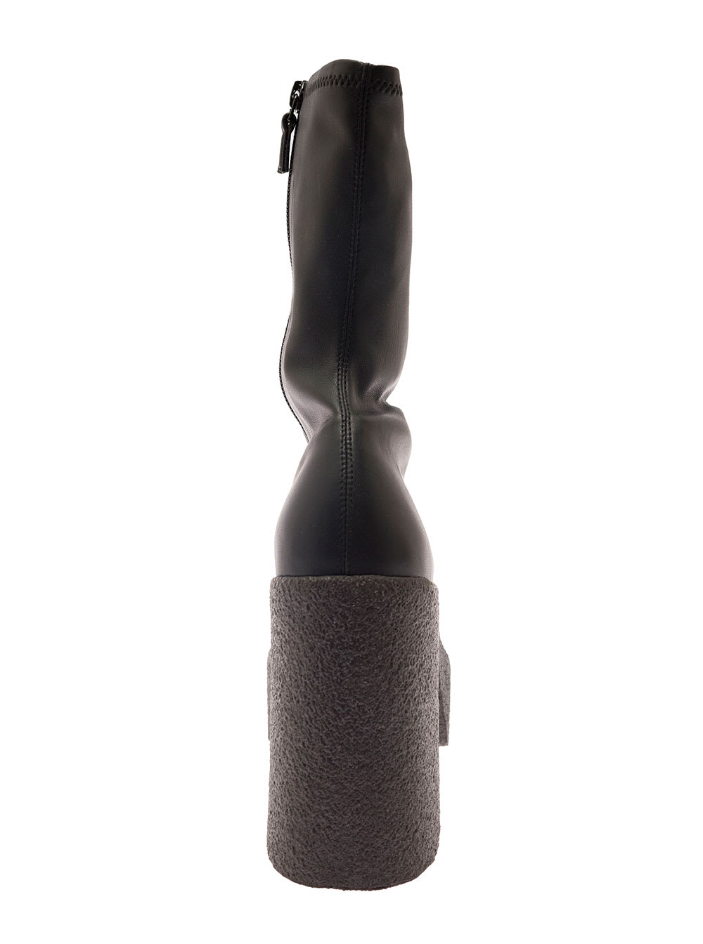 Shop Stella Mccartney Skyla Sole Platform Black Boots With Oversize Sole In Faux Leather Woman