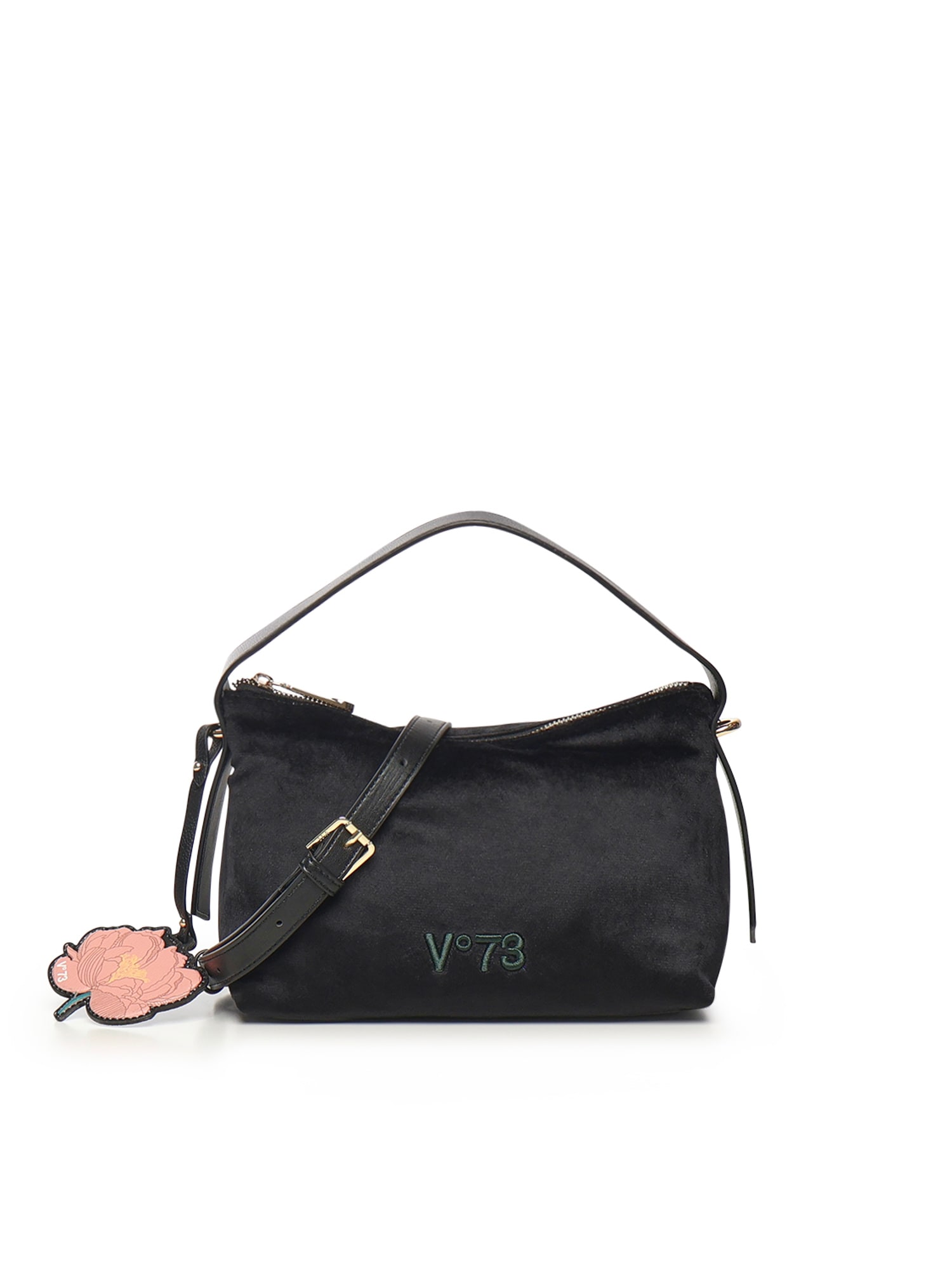 V73 Isabella Flower-detail Shoulder Bag In Black
