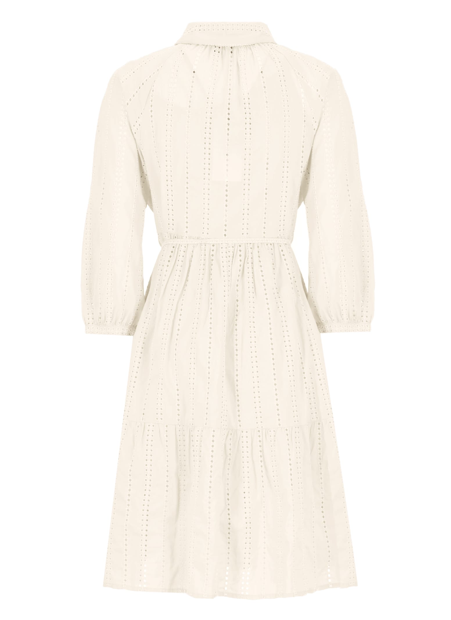 Shop Woolrich Cotton Dress In Plaster White