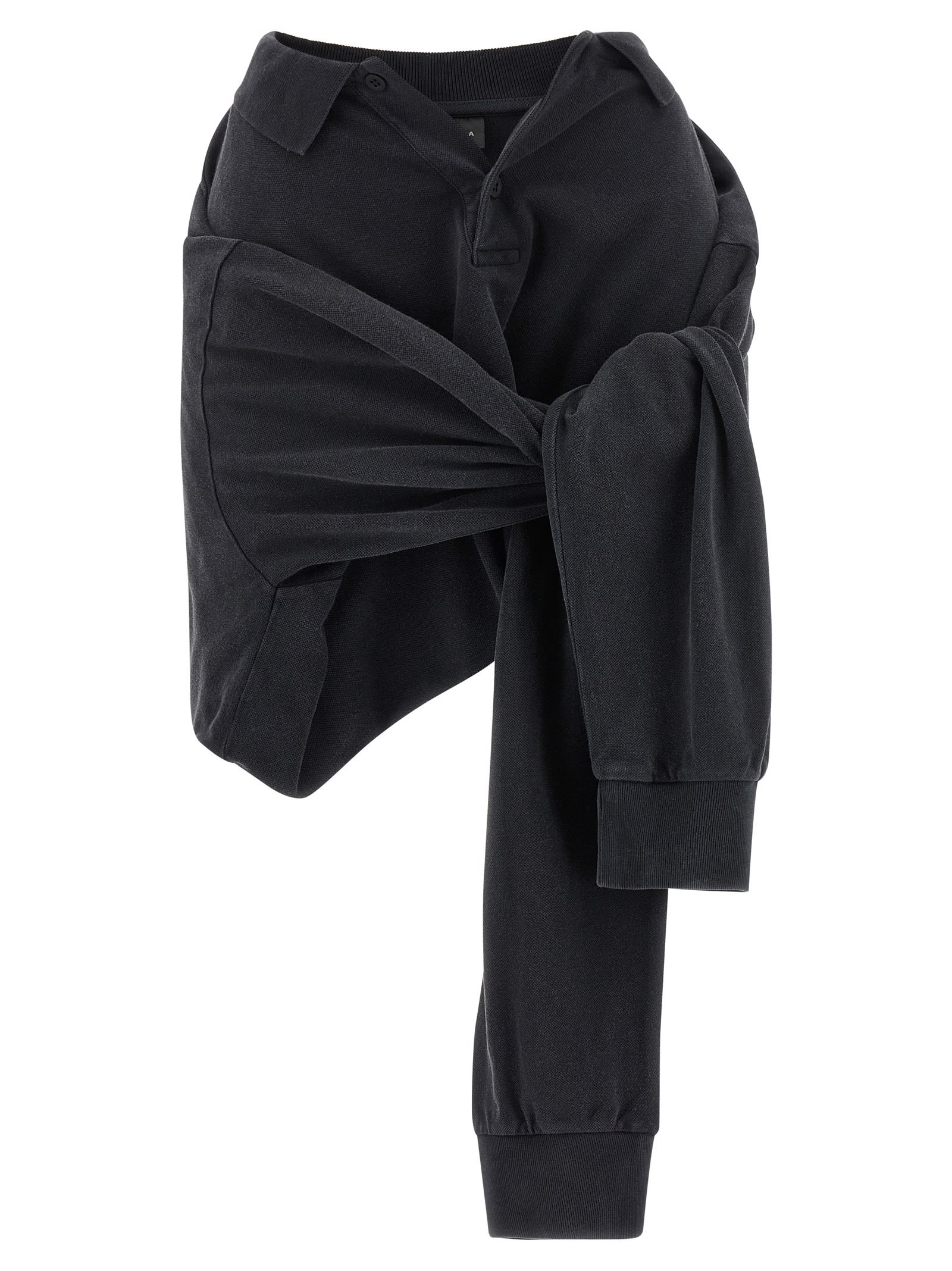 Balenciaga Knotted Polo Skirt In Black